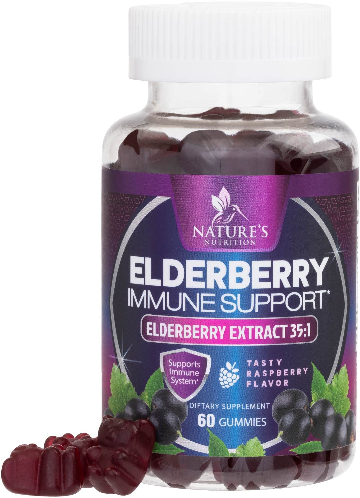 Gomitas De Saúco Sambucus Supplement Nature's Nutrition, 60 Unidades - Venta Internacional.
