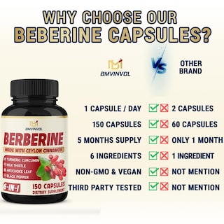 Foto 5 | Suplemento Bmvinvol Berberine Con Canela De Ceilán Y Cúrcuma - Venta Internacional.