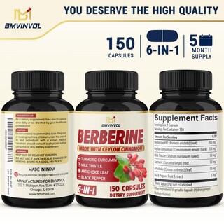 Foto 7 | Suplemento Bmvinvol Berberine Con Canela De Ceilán Y Cúrcuma - Venta Internacional.