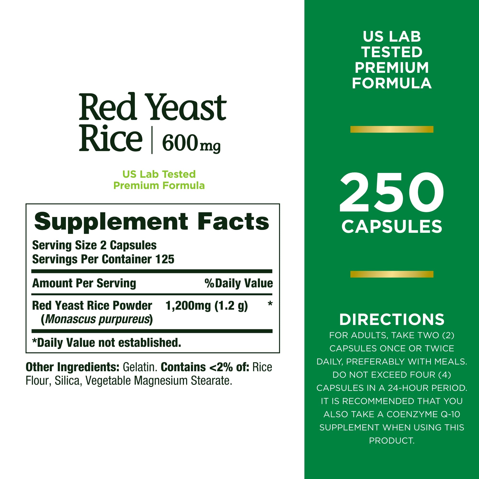 Foto 3 pulgar | Suplemento De Arroz De Levadura Roja Nature's Bounty, 600 Mg, 250 Cápsulas - Venta Internacional.