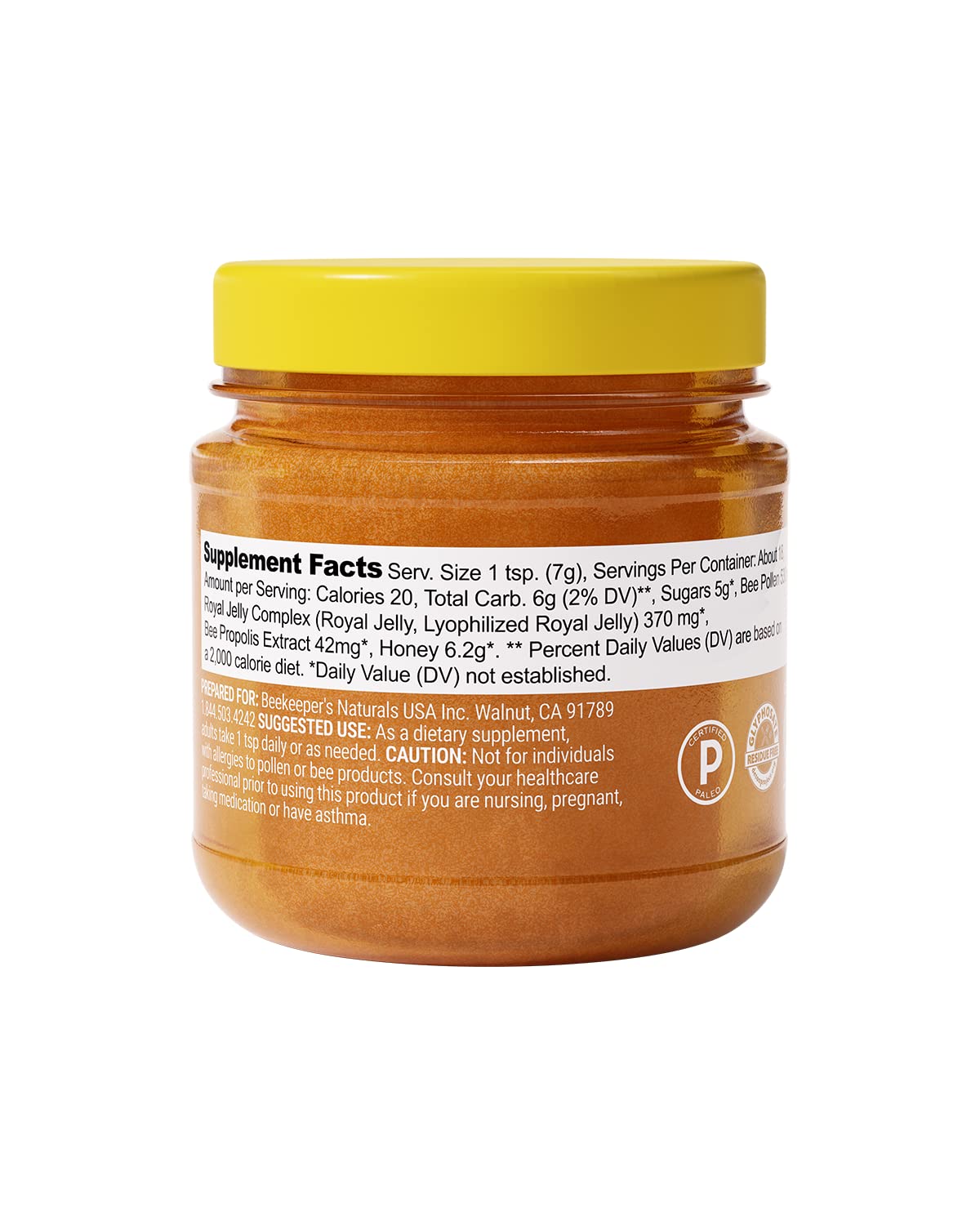 Foto 2 | Superalimento Honey Beekeeper's Naturals Con Polen De Abeja Y Jalea Real - Venta Internacional.