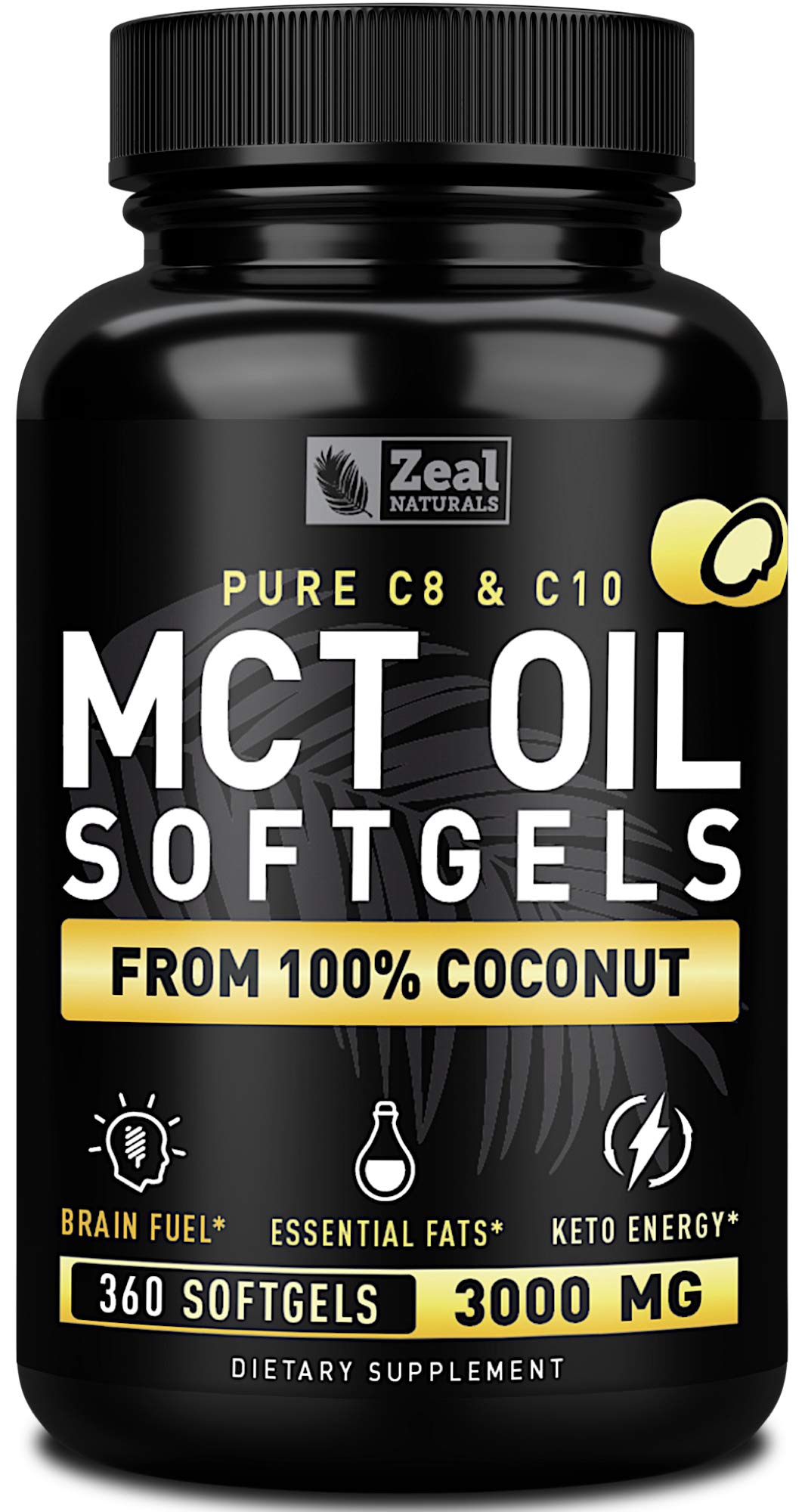 Cápsulas De Aceite Mct Zeal Naturals 3000 Mg 360 Cápsulas Blandas Durante 4 Meses - Venta Internacional.