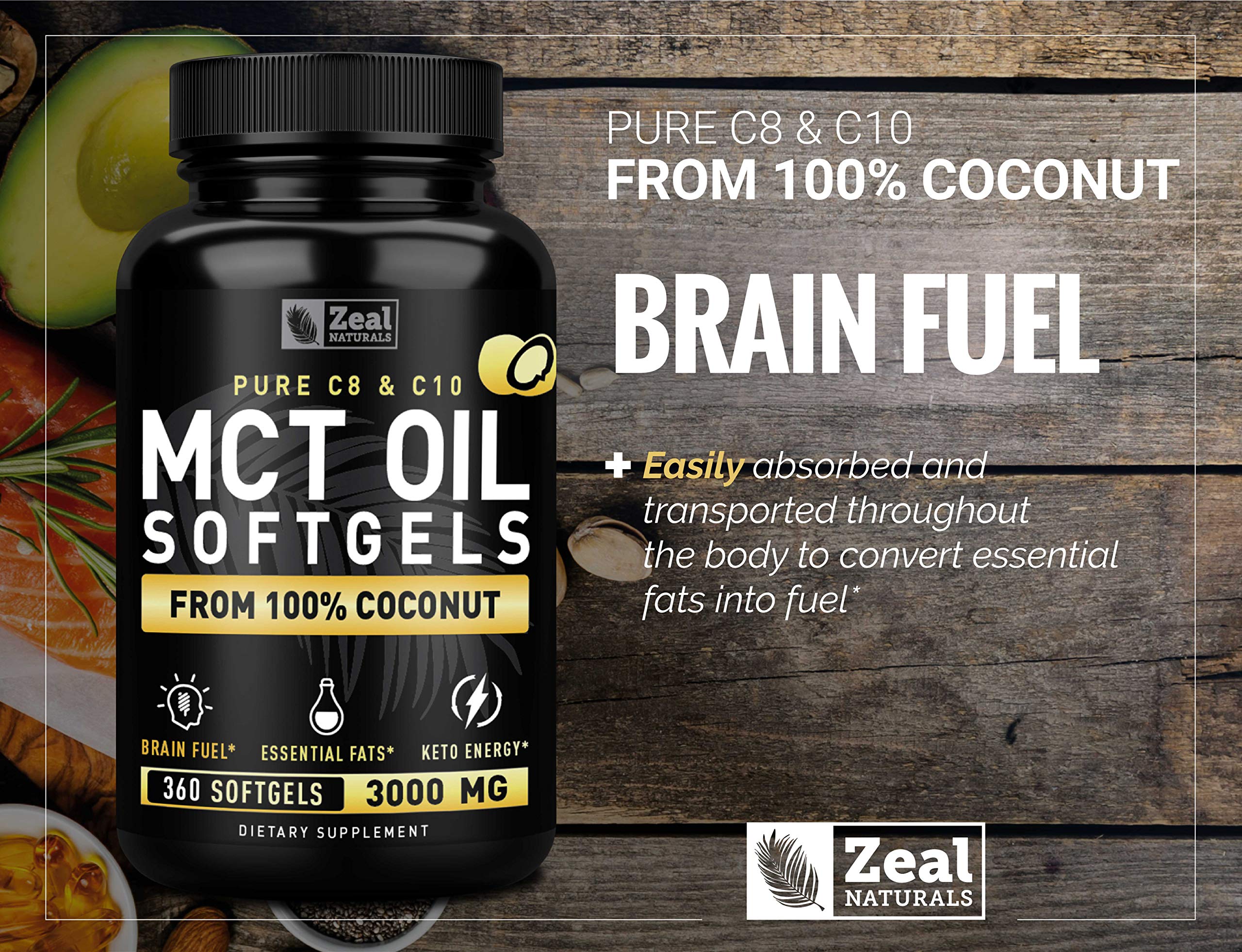 Foto 6 pulgar | Cápsulas De Aceite Mct Zeal Naturals 3000 Mg 360 Cápsulas Blandas Durante 4 Meses - Venta Internacional.