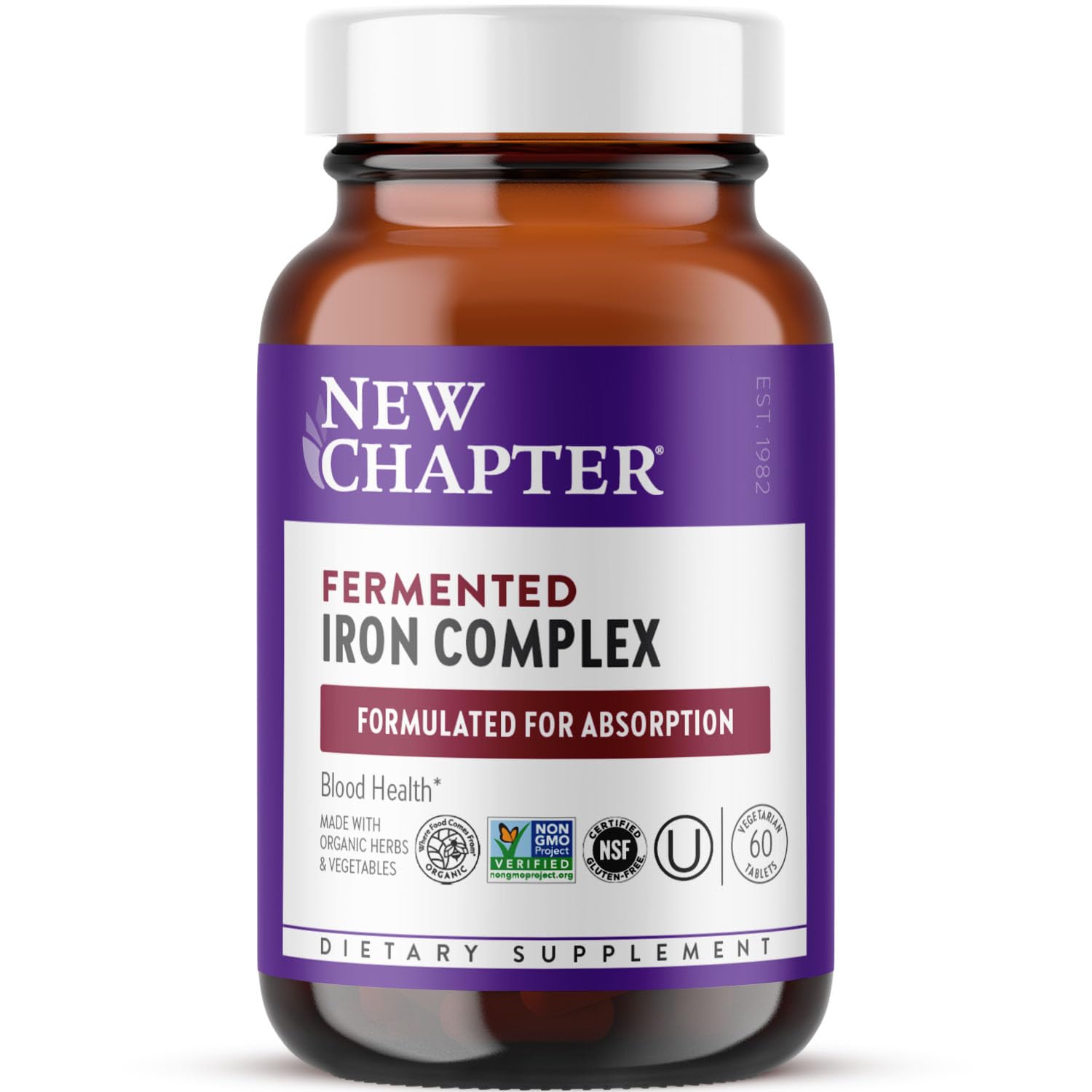 Suplemento De Hierro New Chapter Para Alimentos Integrales Fermentados, 60 Unidades - Venta Internacional.
