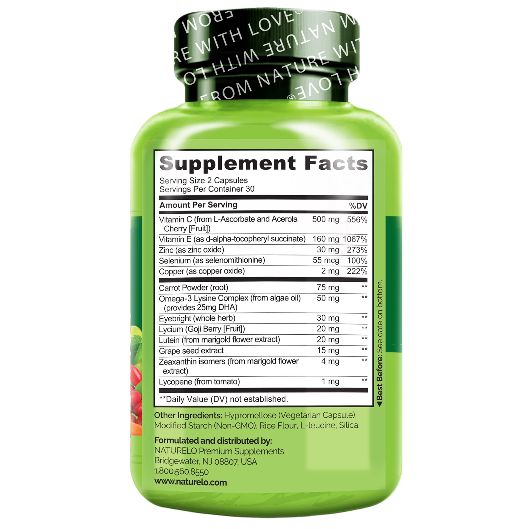 Foto 4 pulgar | Suplemento Naturelo Eye Vitamins Areds 2 Formula 60 Cápsulas - Venta Internacional.
