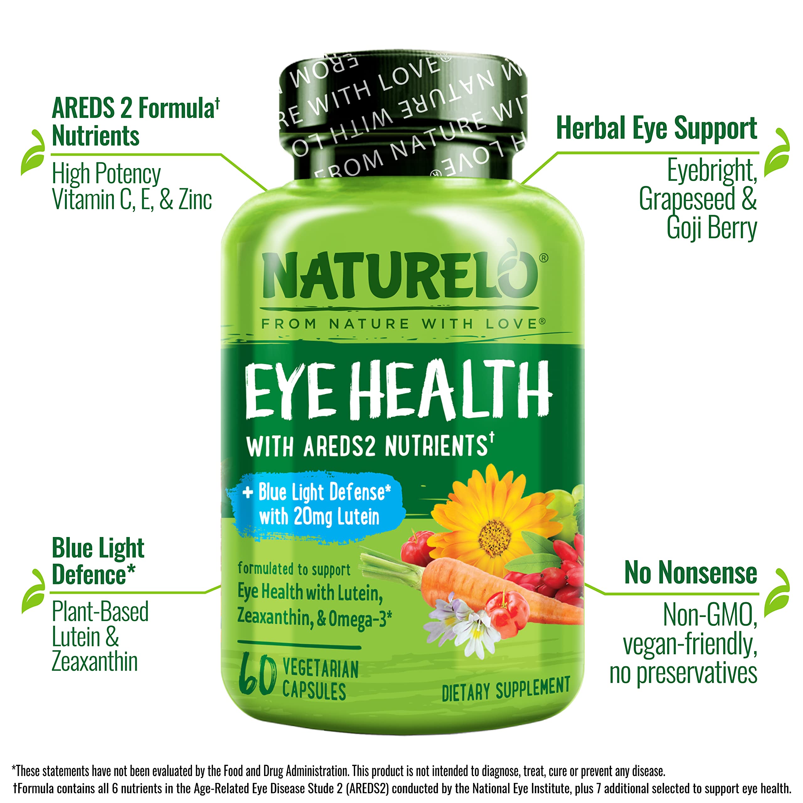 Foto 5 pulgar | Suplemento Naturelo Eye Vitamins Areds 2 Formula 60 Cápsulas - Venta Internacional.