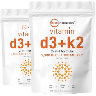 Foto 1 | Suplemento De Microingredientes: Vitamina D3 5000 Ui + K2 300 Cápsulas Blandas - Venta Internacional.