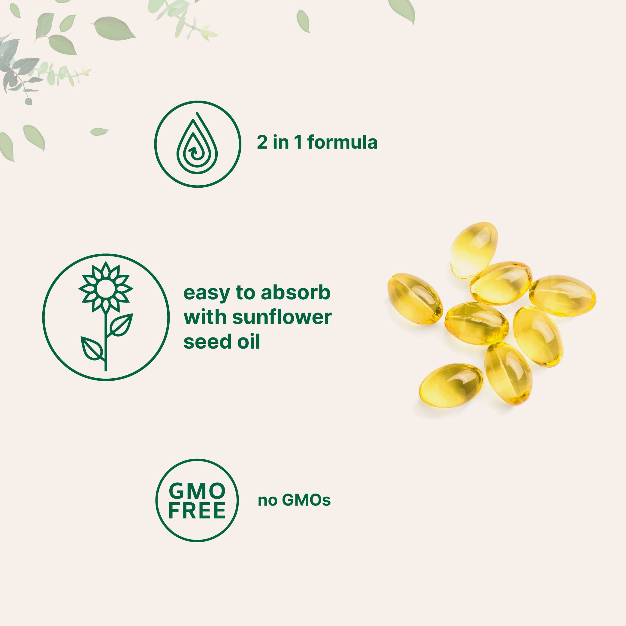 Foto 3 | Suplemento De Microingredientes: Vitamina D3 5000 Ui + K2 300 Cápsulas Blandas - Venta Internacional.