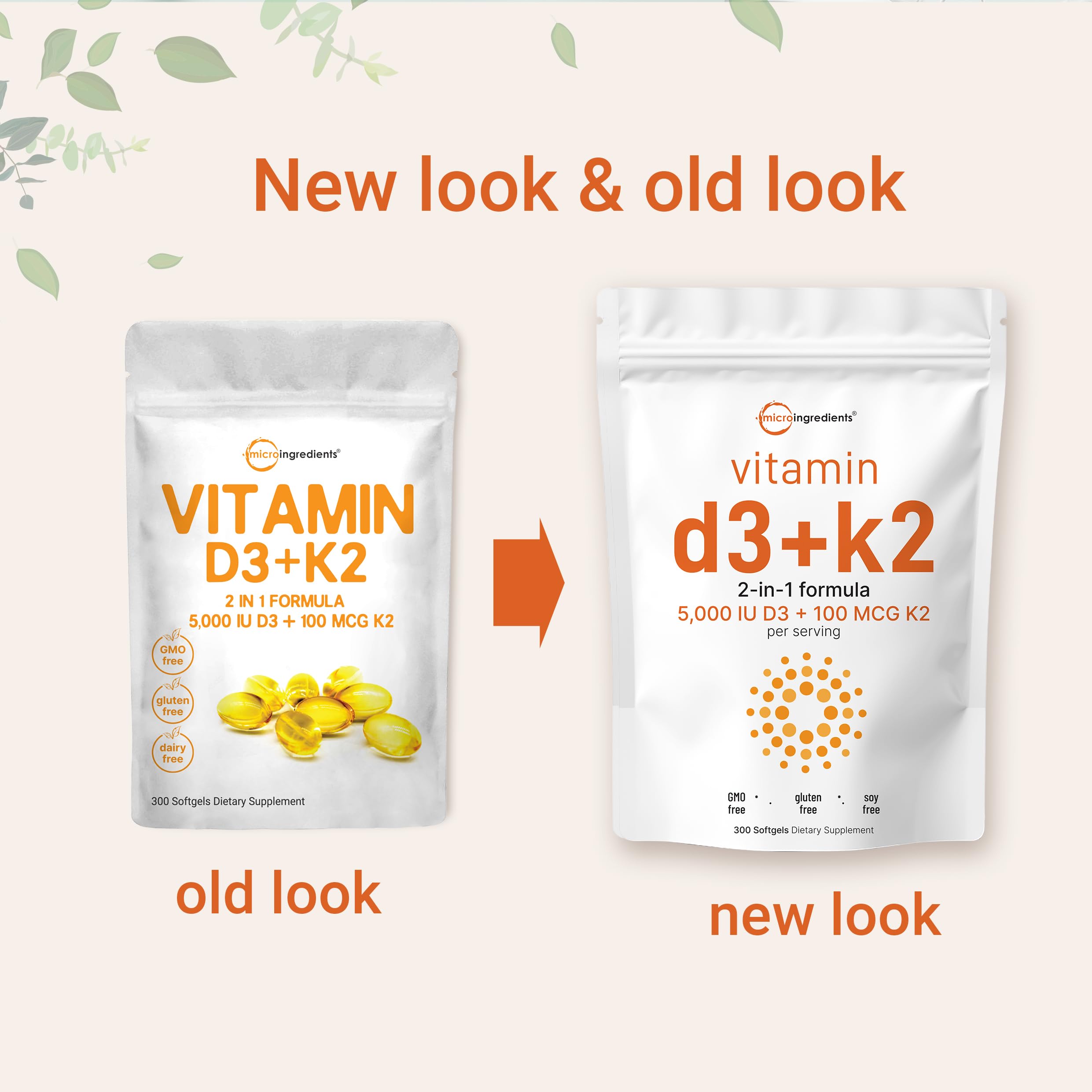 Foto 5 | Suplemento De Microingredientes: Vitamina D3 5000 Ui + K2 300 Cápsulas Blandas - Venta Internacional.