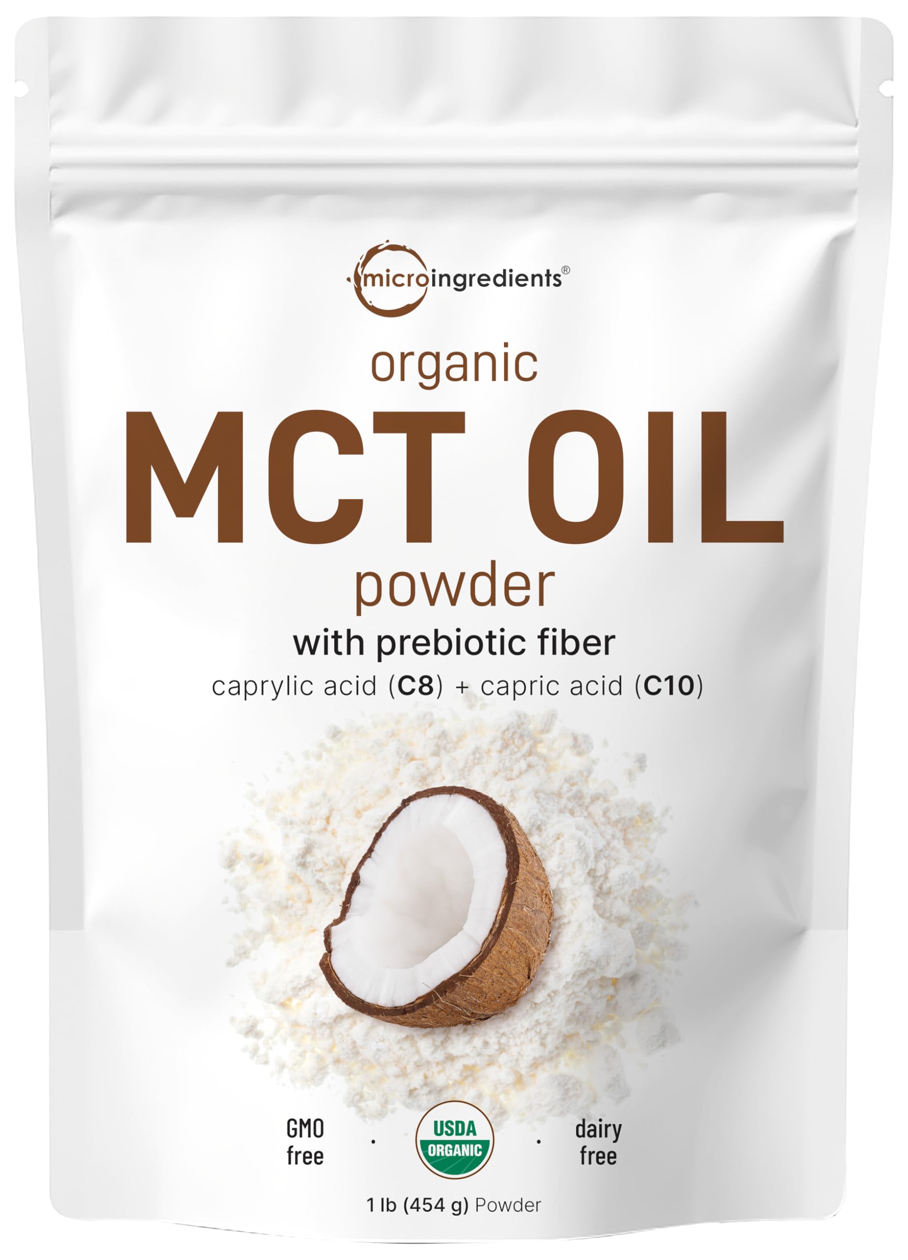 Microingredientes Orgánicos De Aceite Mct En Polvo, 454 G - Venta Internacional.