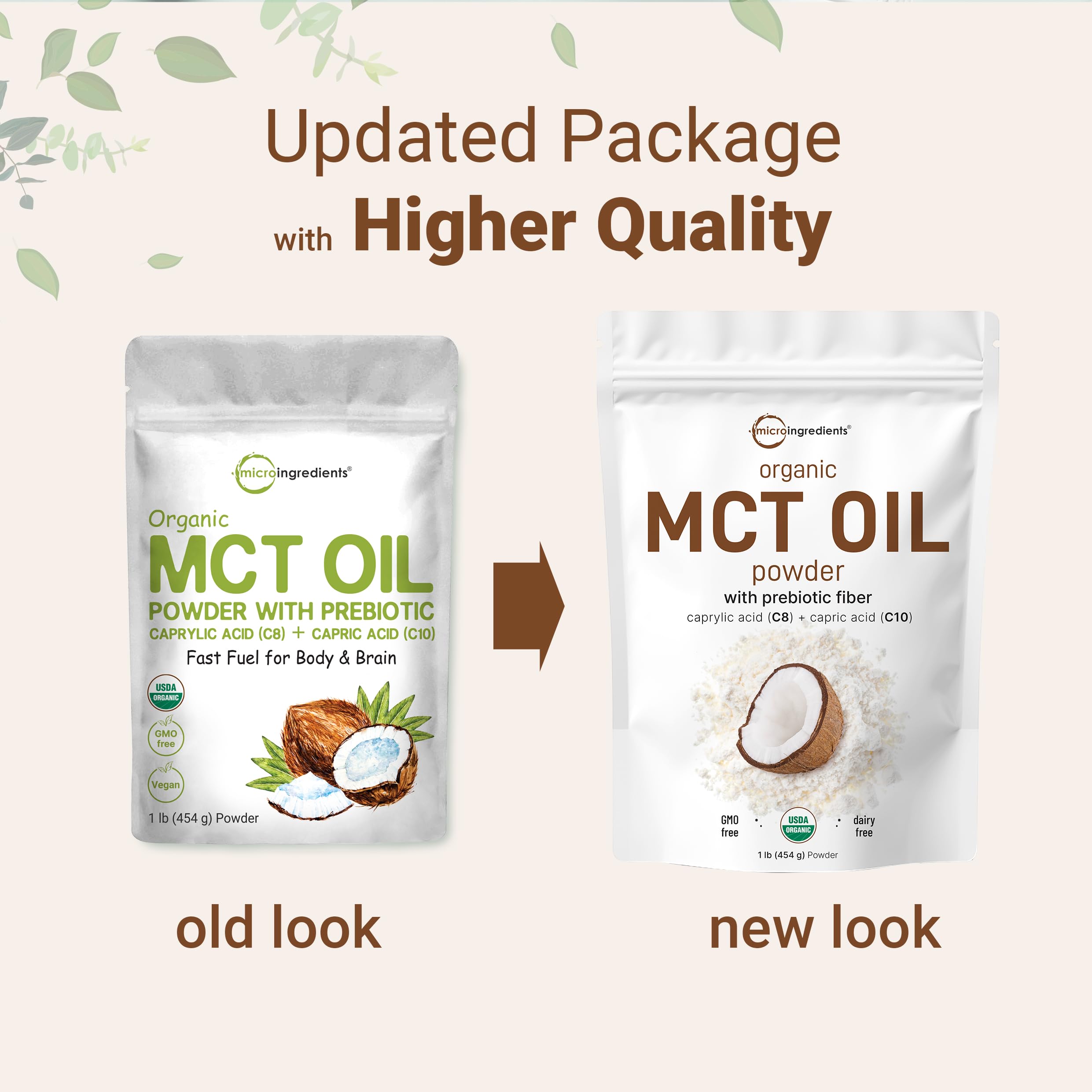 Foto 3 | Microingredientes Orgánicos De Aceite Mct En Polvo, 454 G - Venta Internacional.