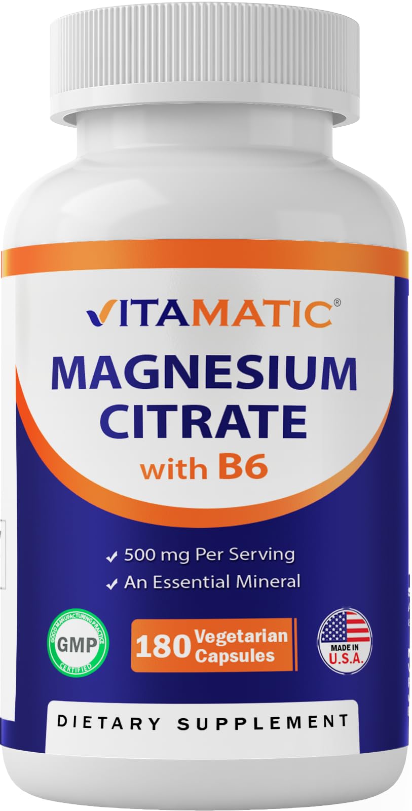 Suplemento Vitamático De Citrato De Magnesio 500 Mg 180 Cápsulas - Venta Internacional.