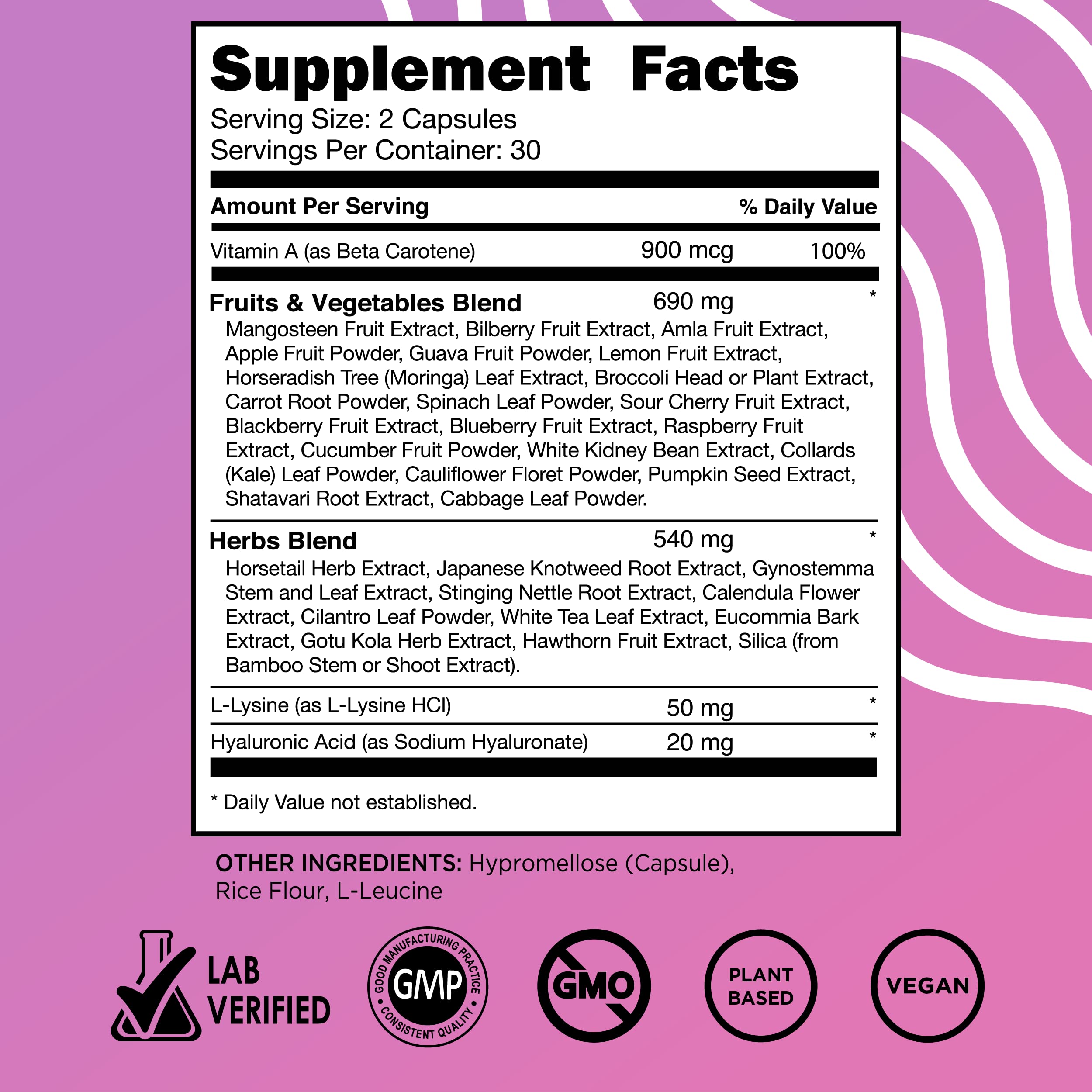 Foto 5 | Suplemento Vital Vitamins Vegan Colágeno Booster 60 Cápsulas - Venta Internacional.