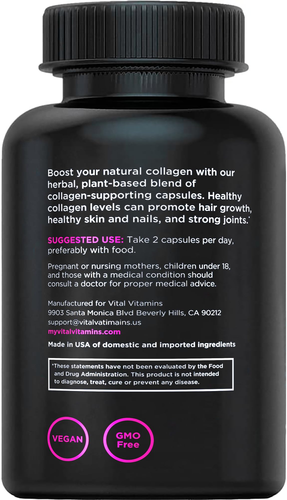 Foto 8 pulgar | Suplemento Vital Vitamins Vegan Colágeno Booster 60 Cápsulas - Venta Internacional.