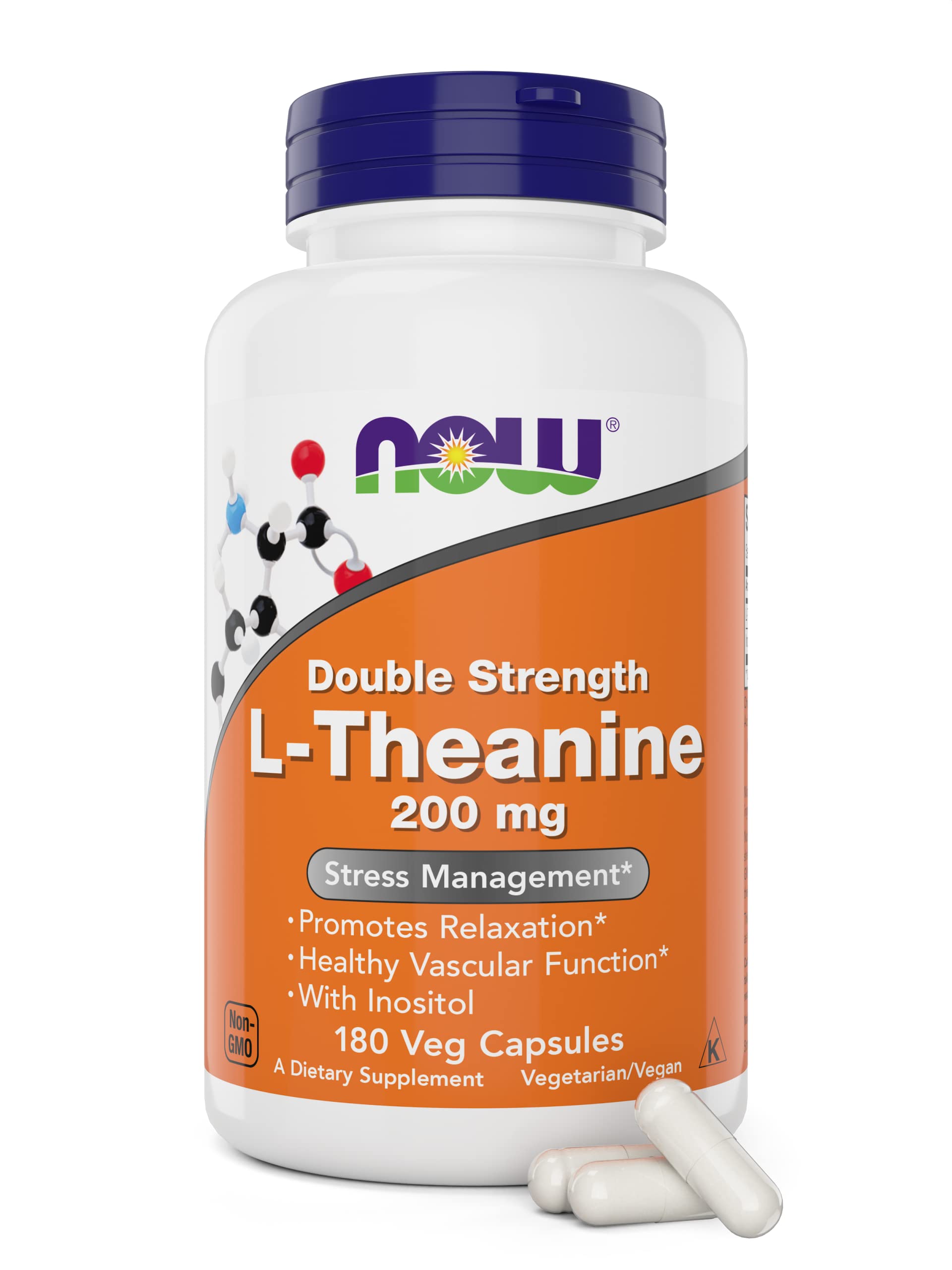 Foto 1 | Suplemento Now Foods L-teanina De Doble Concentración, 200 Mg, 180 Cápsulas - Venta Internacional.