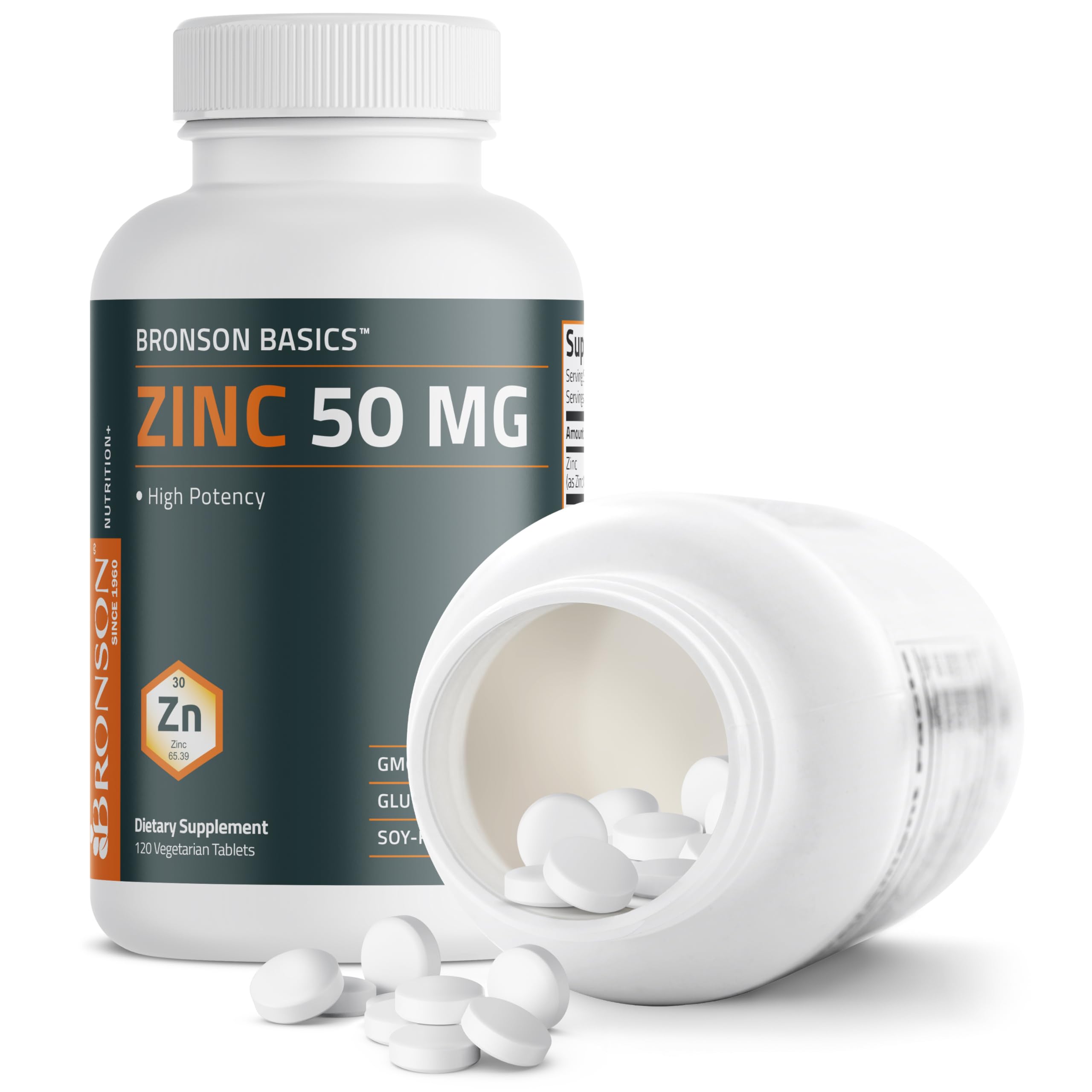 Foto 7 pulgar | Suplemento Bronson Zinc 50 Mg De Alta Potencia 120 Comprimidos - Venta Internacional.