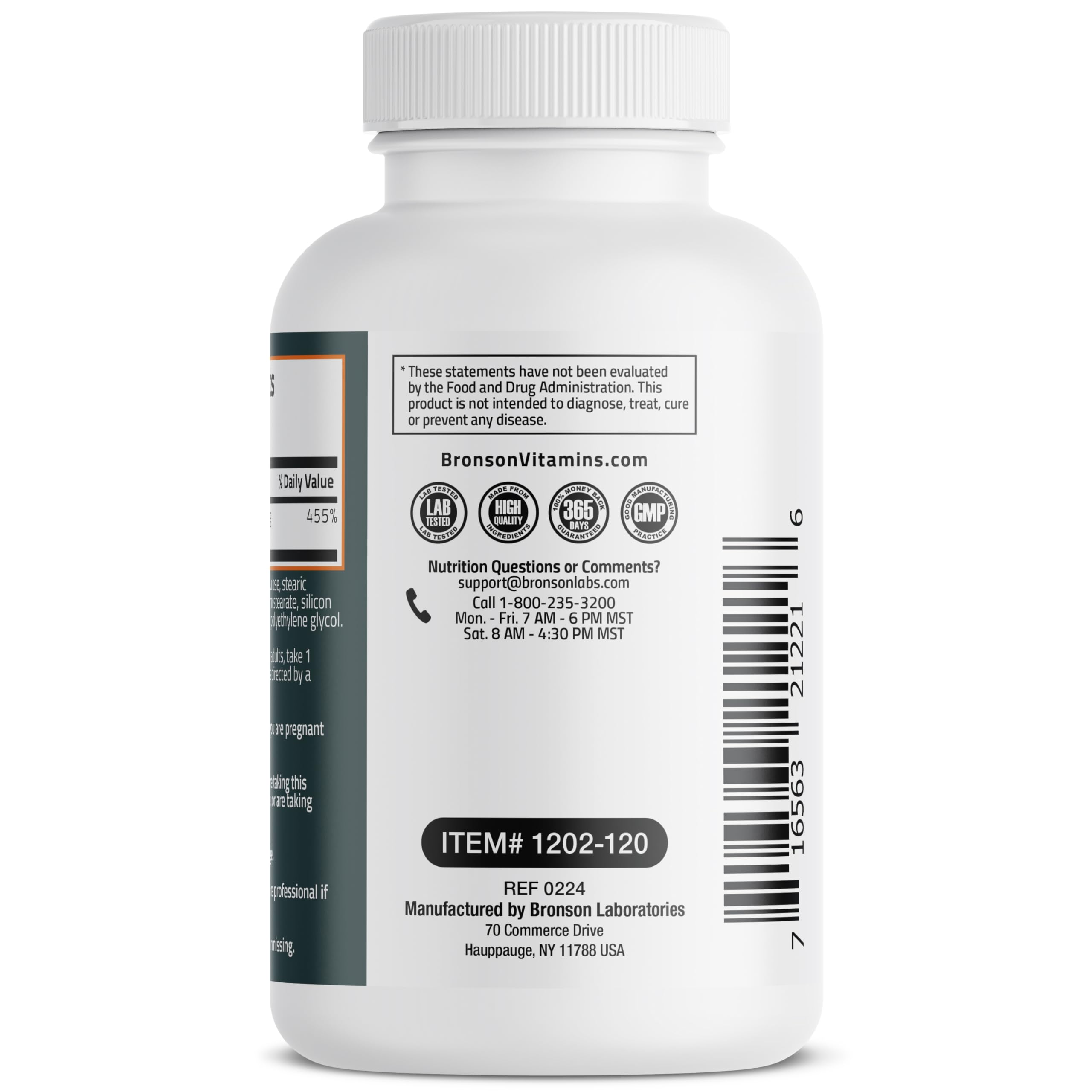 Foto 7 | Suplemento Bronson Zinc 50 Mg De Alta Potencia 120 Comprimidos - Venta Internacional.