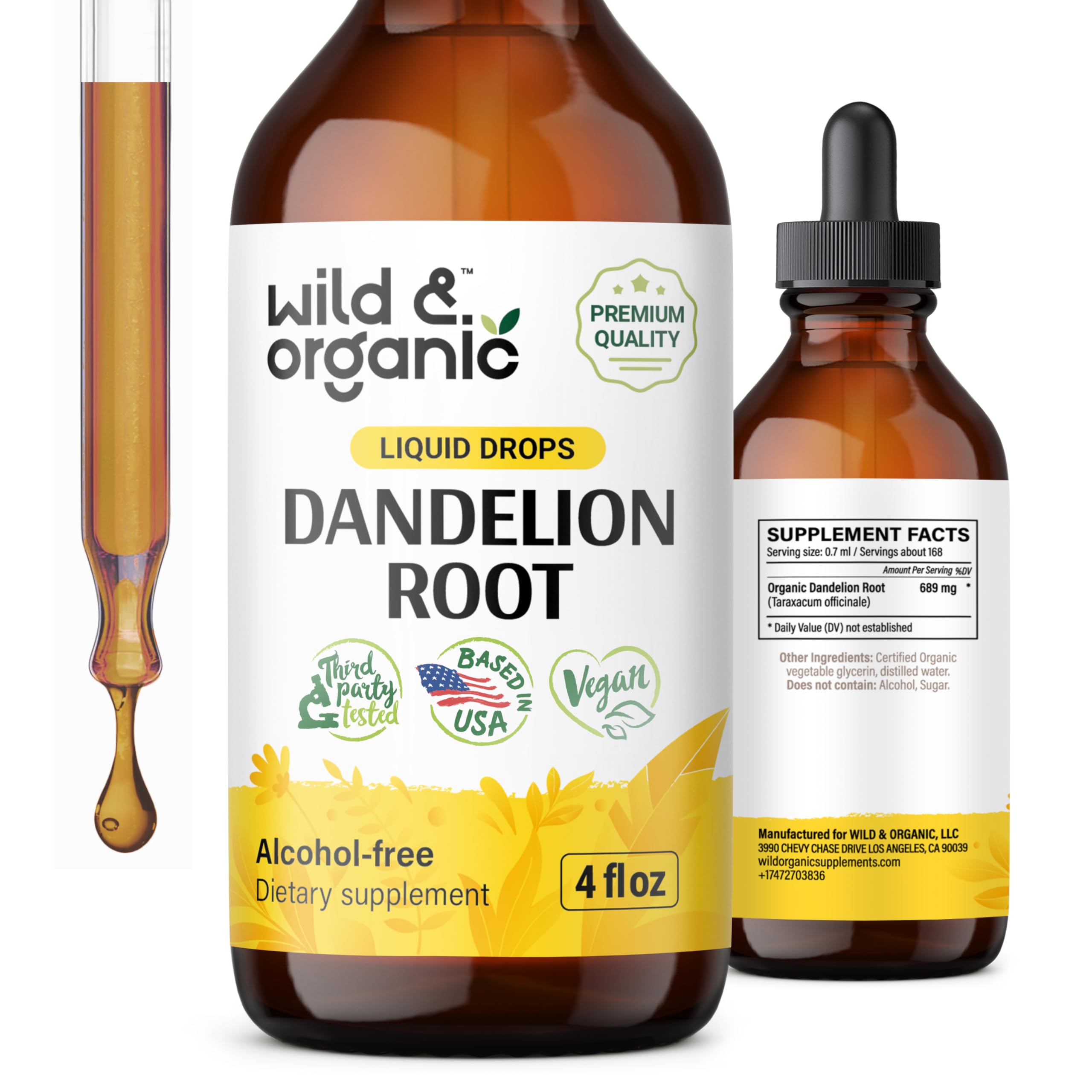 Foto 2 pulgar | Limpiador De Hígado Con Diente De León Tincture Wild & Organic, 120 Ml - Venta Internacional.
