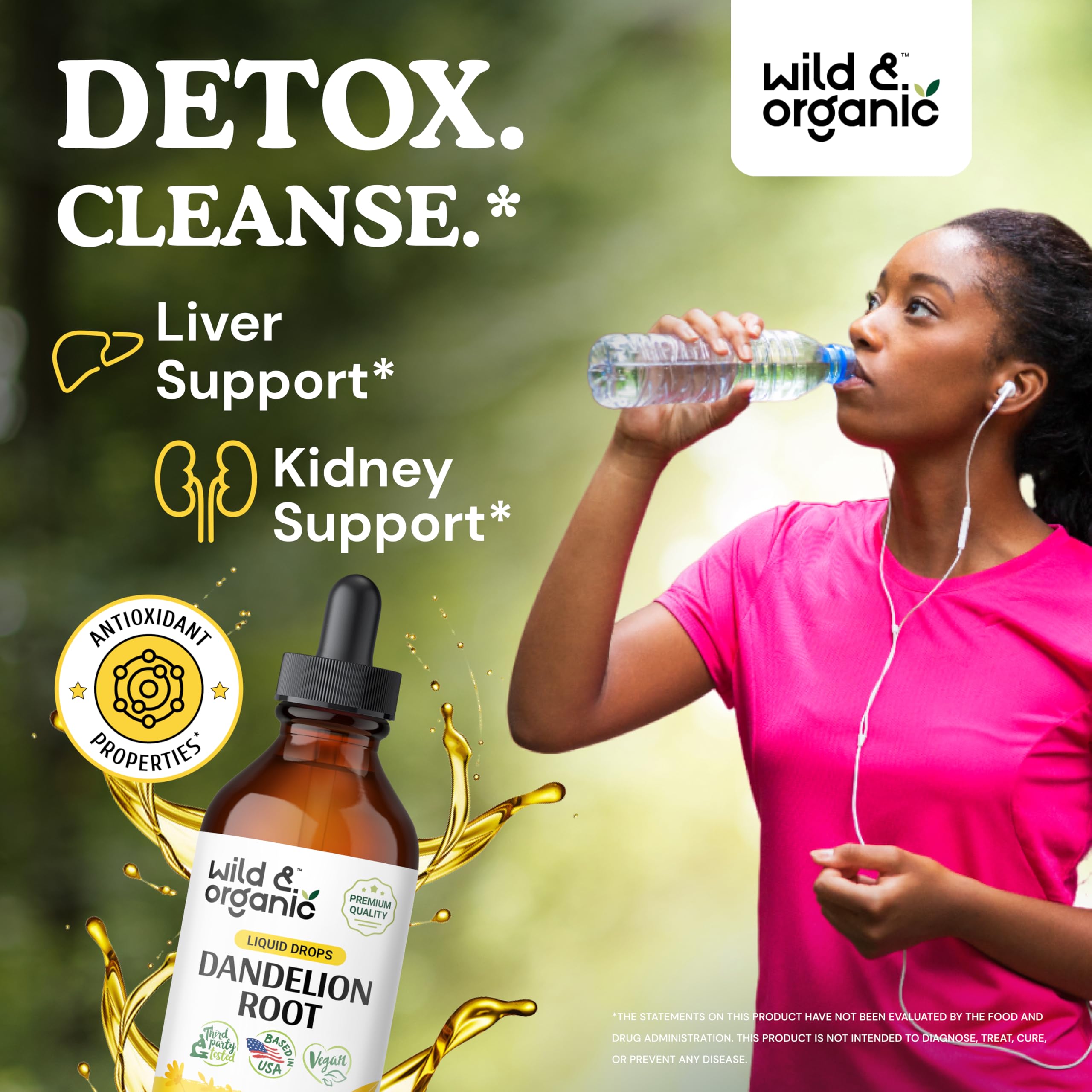 Foto 2 | Limpiador De Hígado Con Diente De León Tincture Wild & Organic, 120 Ml - Venta Internacional.