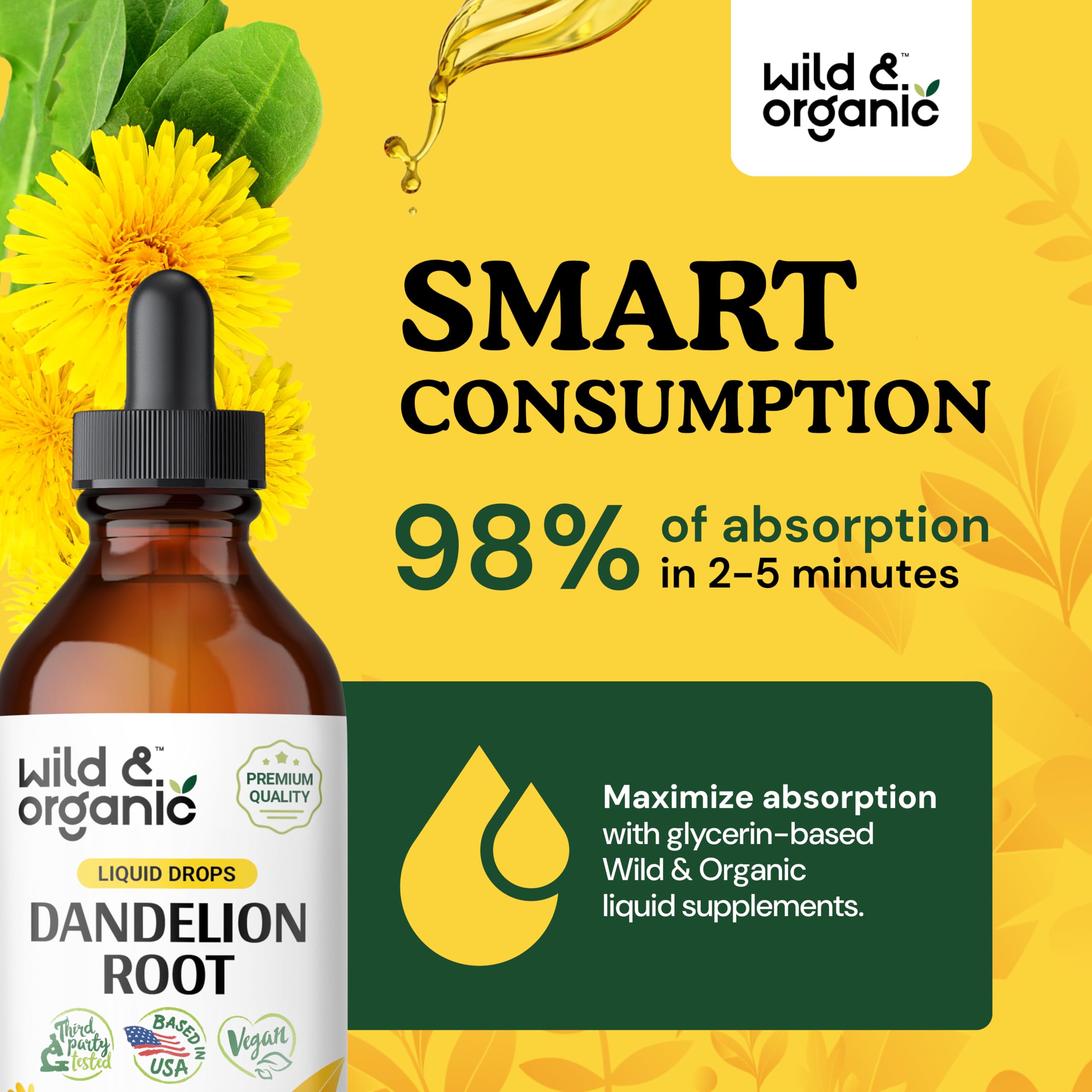 Foto 5 pulgar | Limpiador De Hígado Con Diente De León Tincture Wild & Organic, 120 Ml - Venta Internacional.
