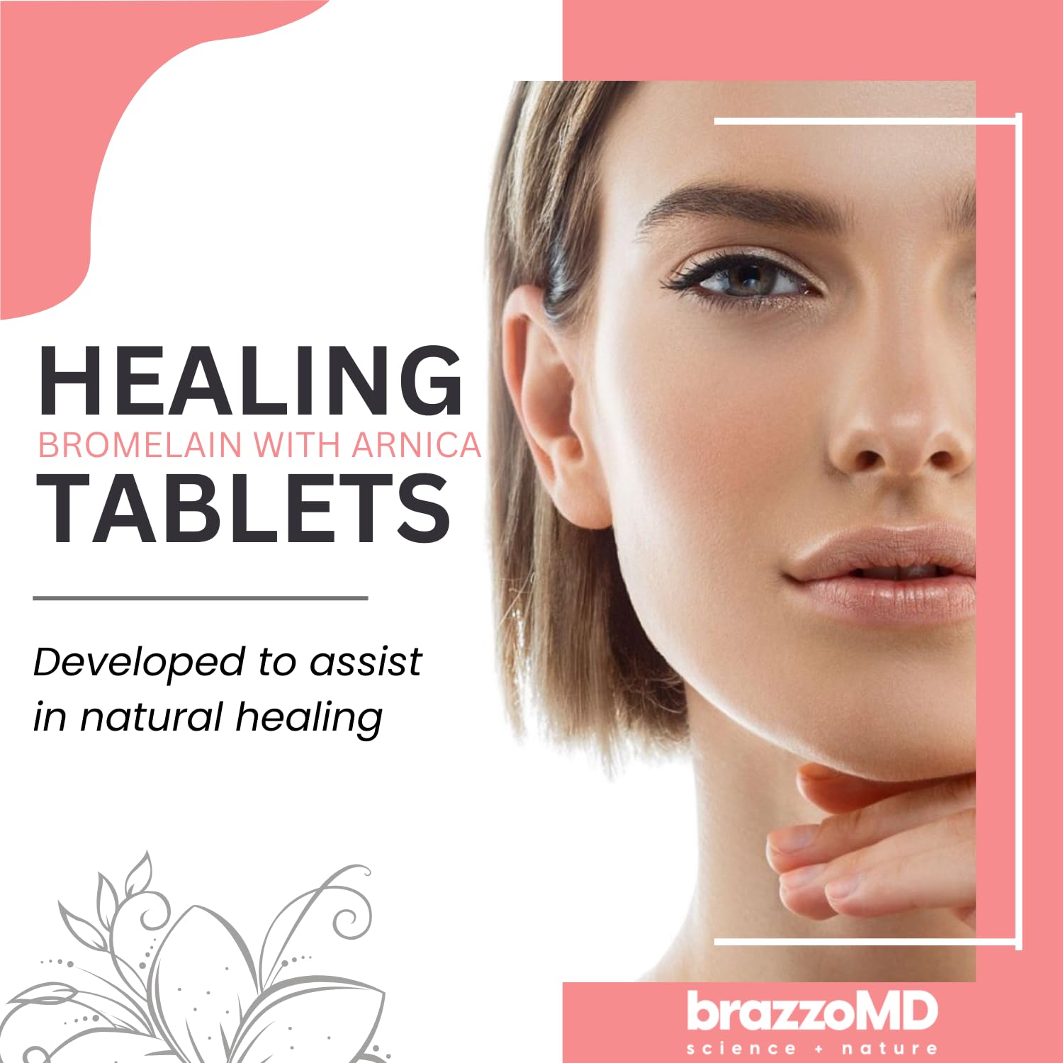 Foto 2 | Complemente La Bromelina Brazzomd Con Árnica 500 Mg, 60 Tabletas - Venta Internacional.