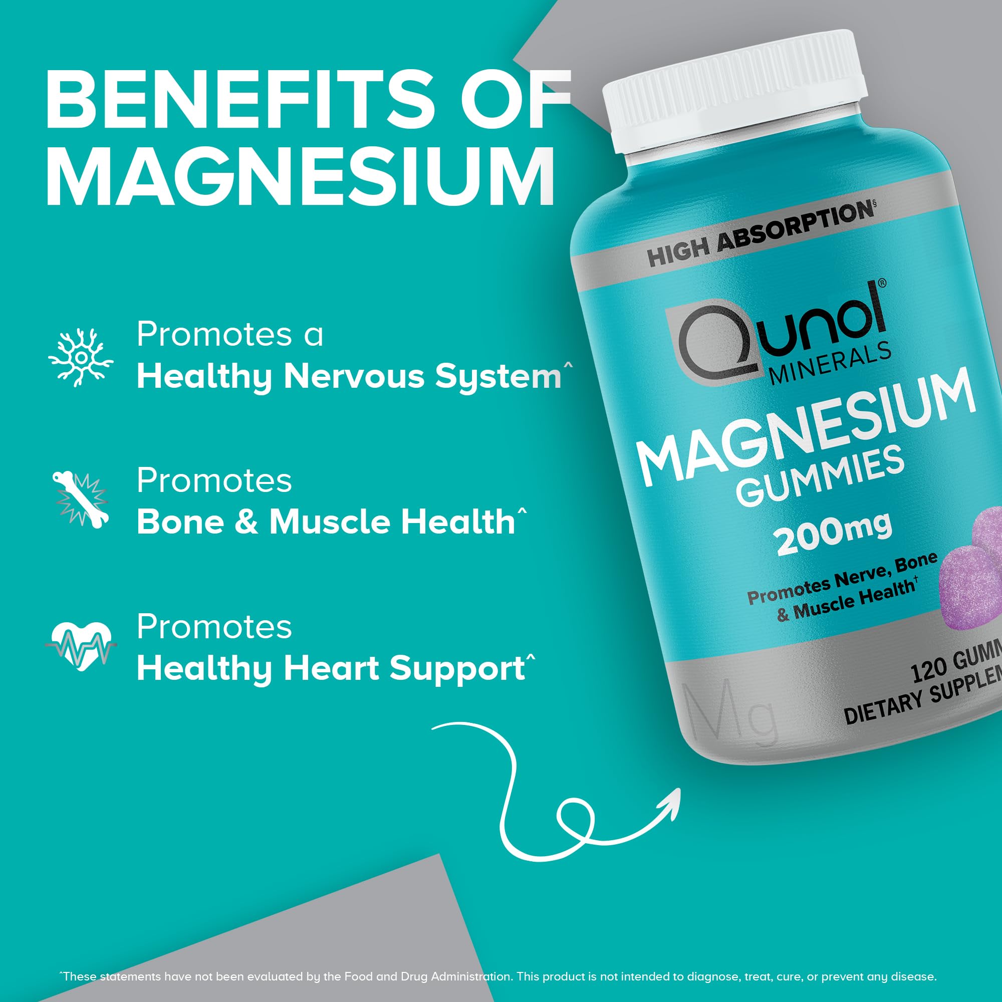 Foto 5 pulgar | Suplemento De Magnesio Qunol Gummies, 200 Mg, Para Adultos, 120 Unidades - Venta Internacional.