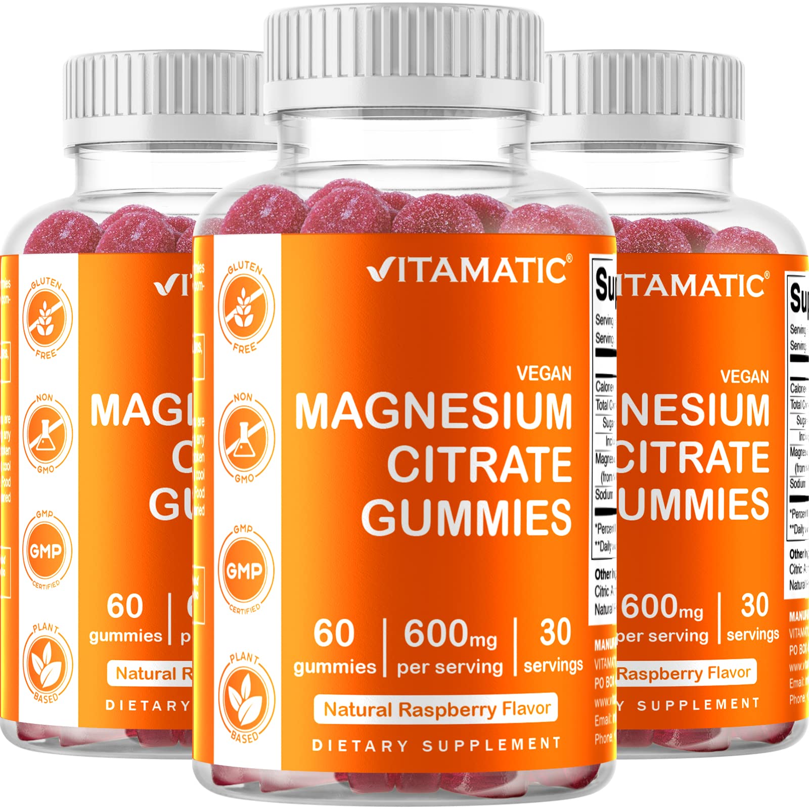 Foto 2 pulgar | Suplemento Vitamático De Gomitas De Magnesio 600 Mg, 60 Veganas X3 - Venta Internacional.