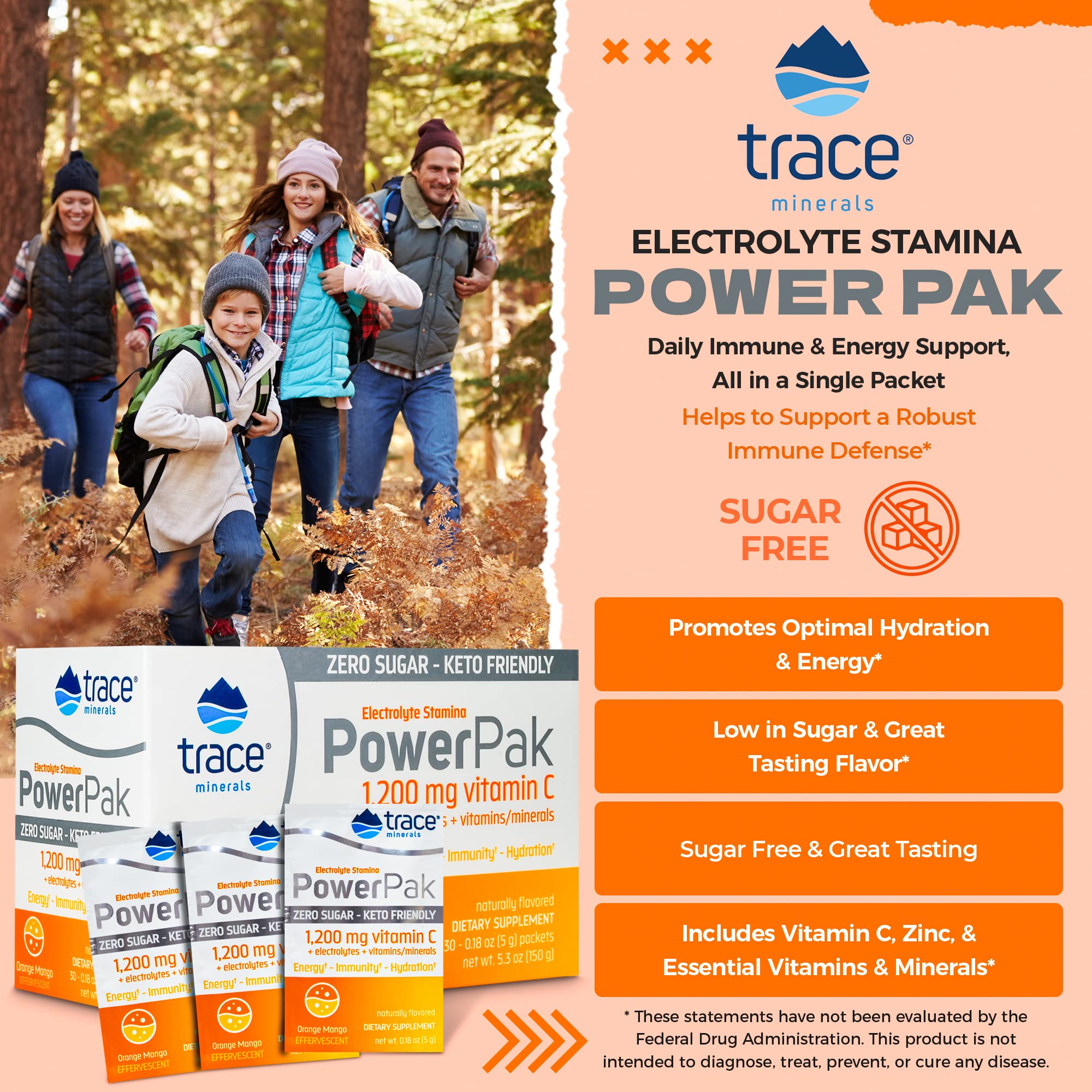 Foto 2 | Electrolito En Polvo, Oligoelementos Power Pak Orange Mango - Venta Internacional.