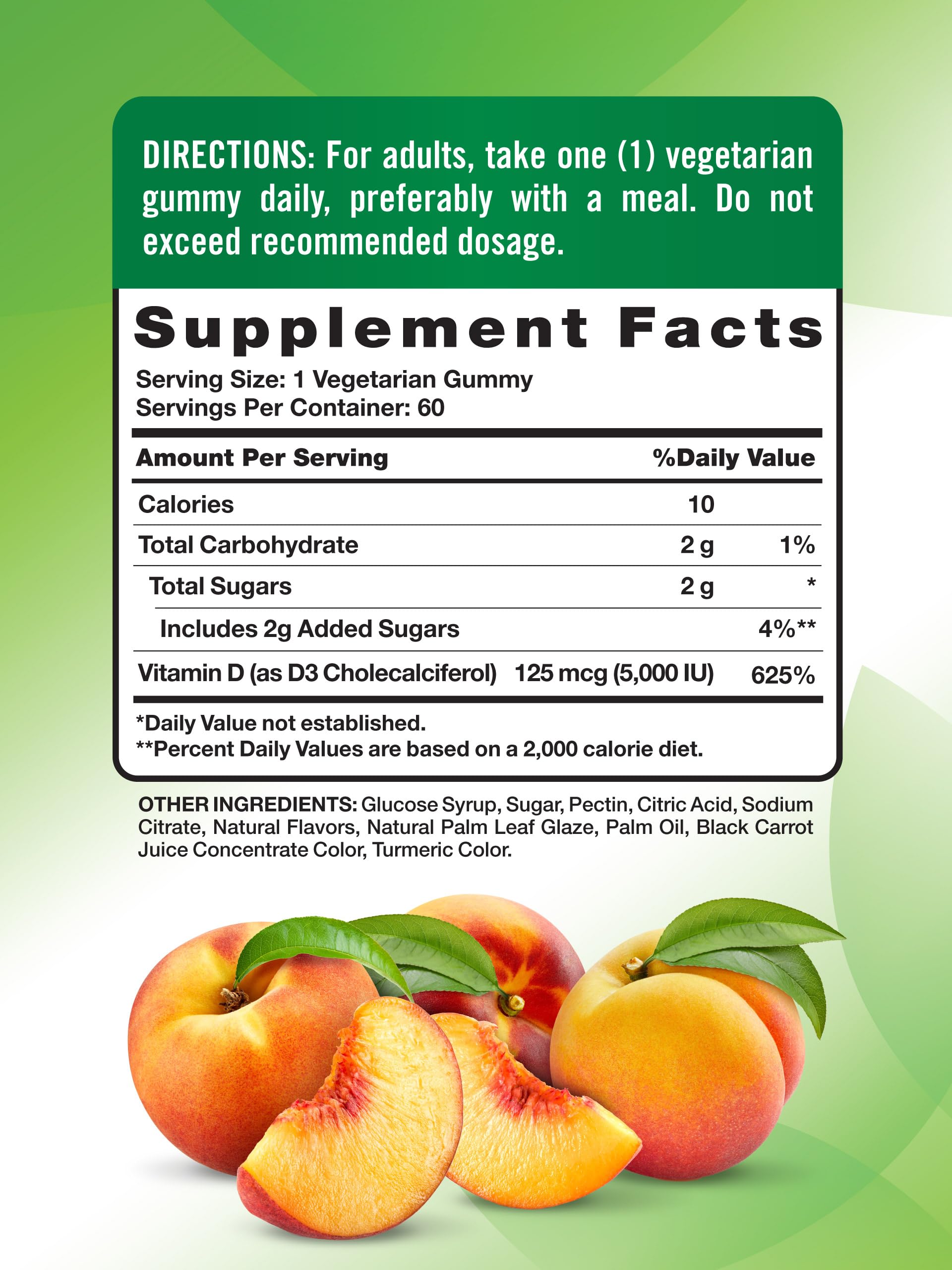 Foto 3 pulgar | Suplemento: Gomitas De Vitamina D3 De Nature's Truth, 5000 Ui, 60 Unidades - Venta Internacional.