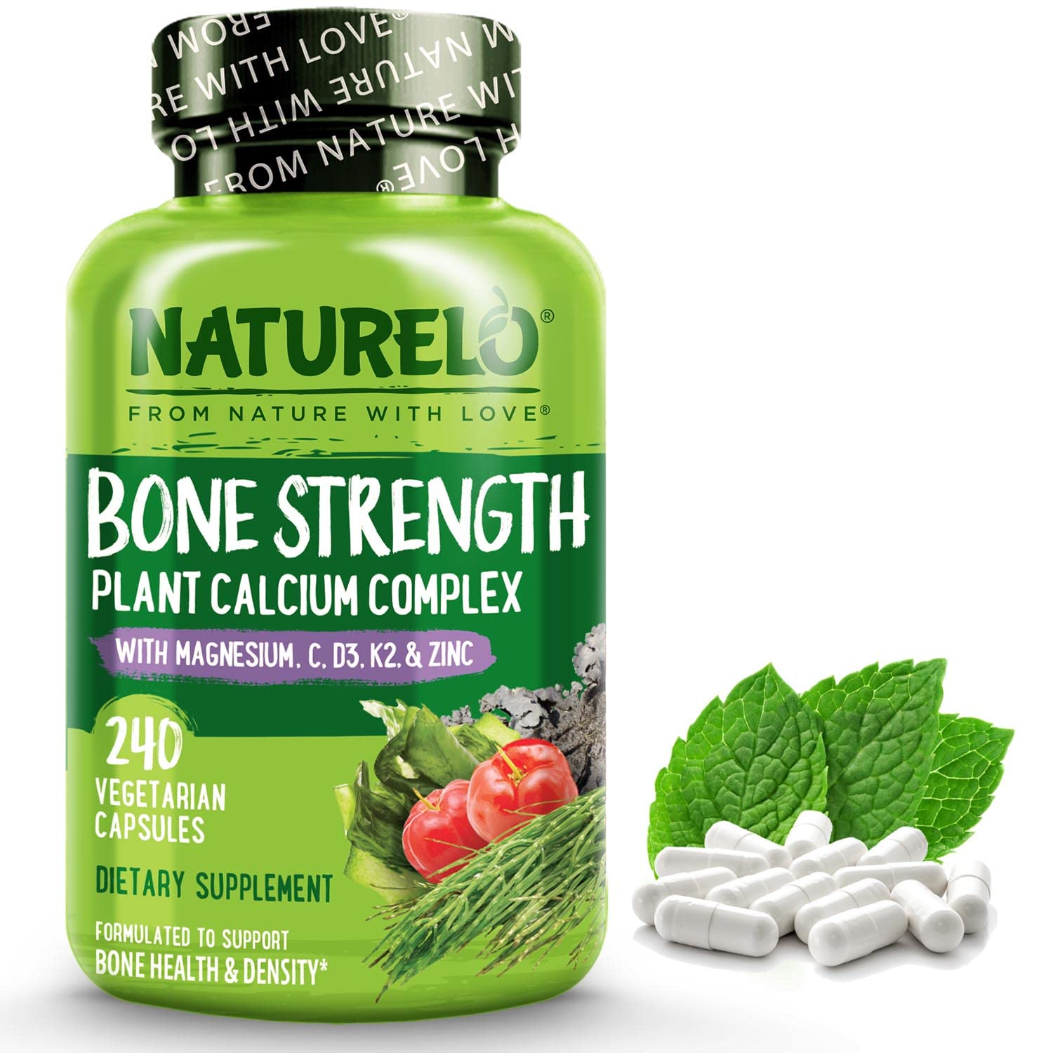 Foto 2 pulgar | Suplemento Naturelo Calcium Bone Strength 600 Mg 240 Cápsulas - Venta Internacional.