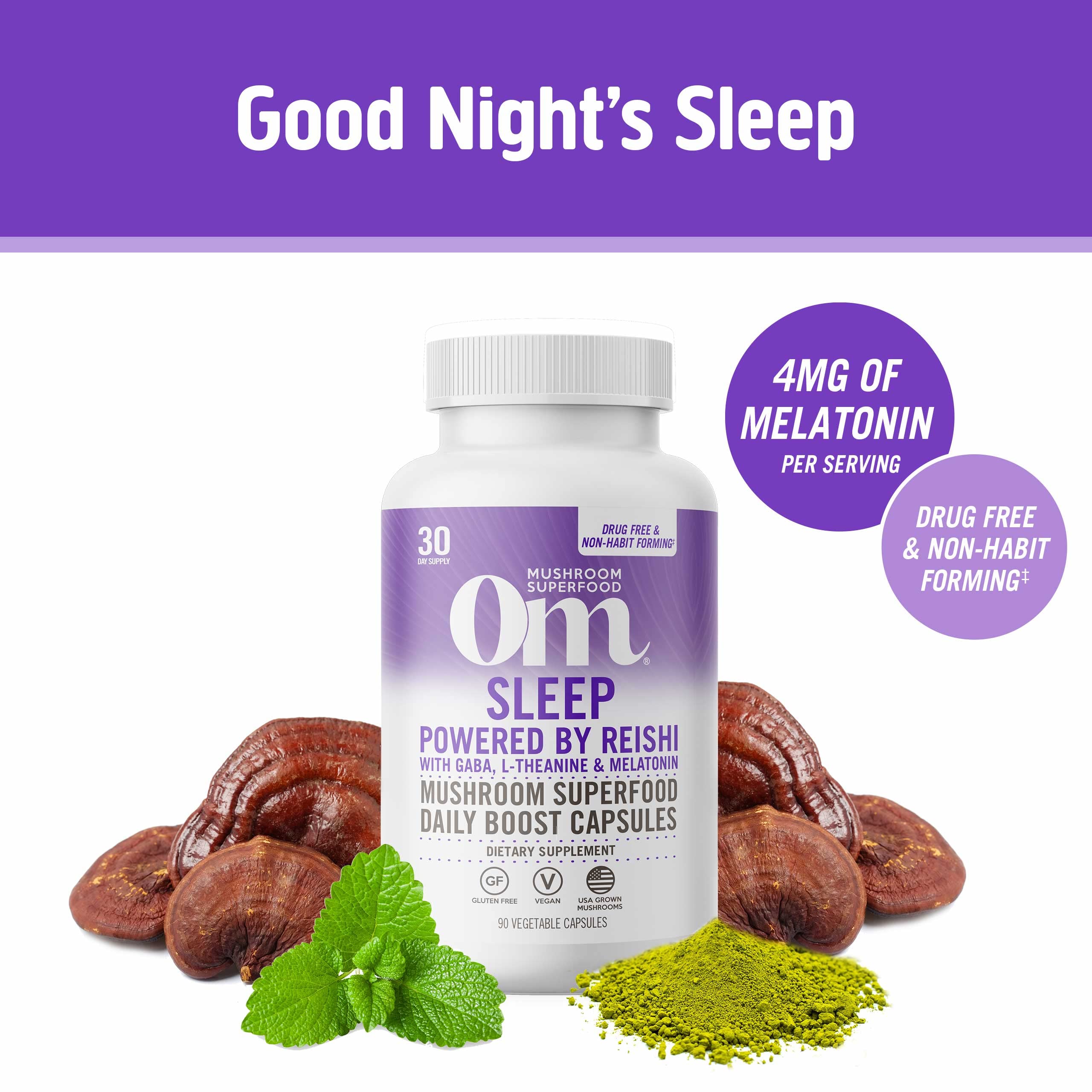 Foto 3 pulgar | Suplemento Om Mushroom Superfood Sleep 90 Cápsulas - Venta Internacional.