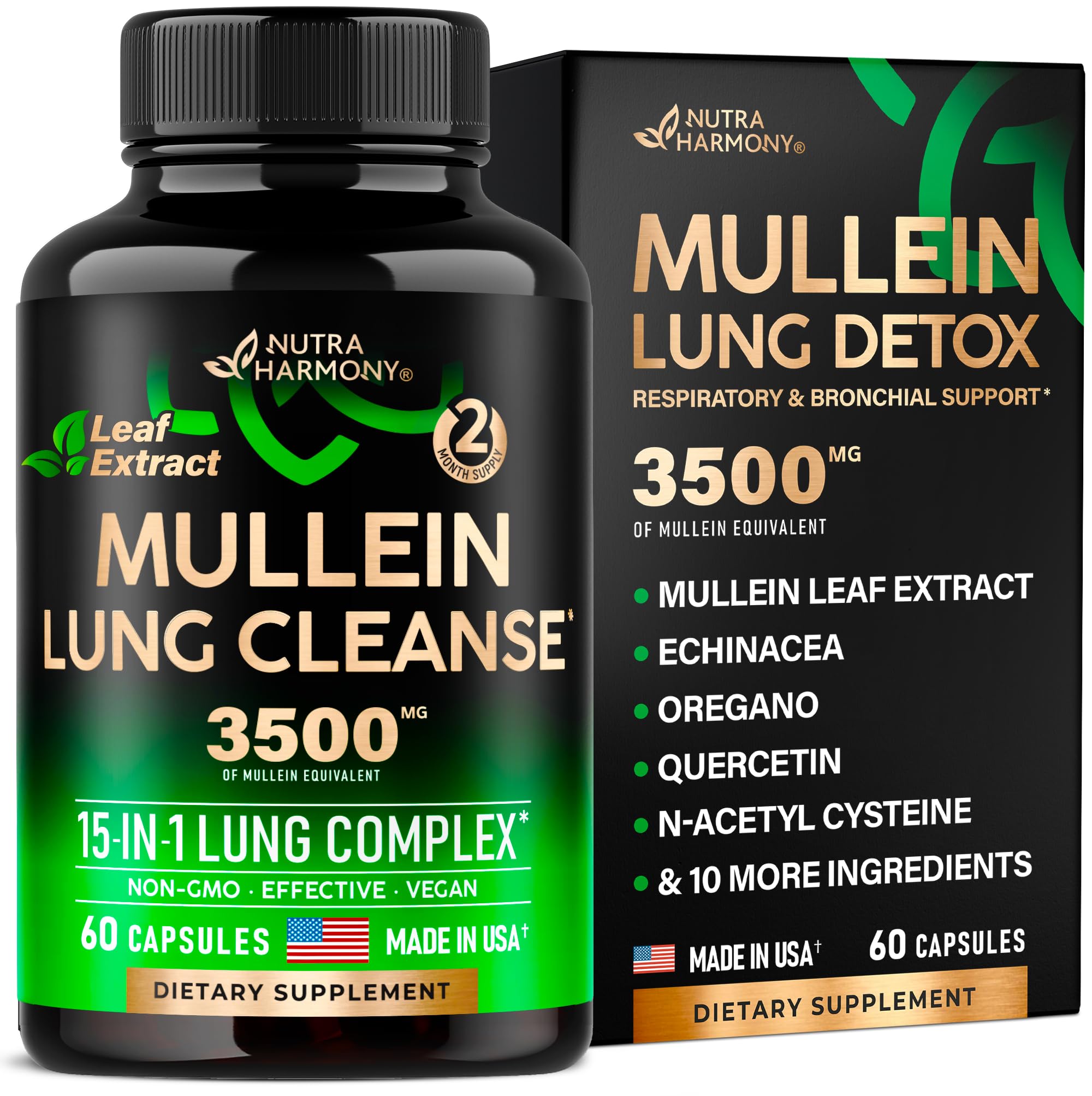 Suplemento De Extracto De Hoja De Gordolobo Nutraharmony 3500 Mg Para Desintoxicación Pulmonar - Venta Internacional.