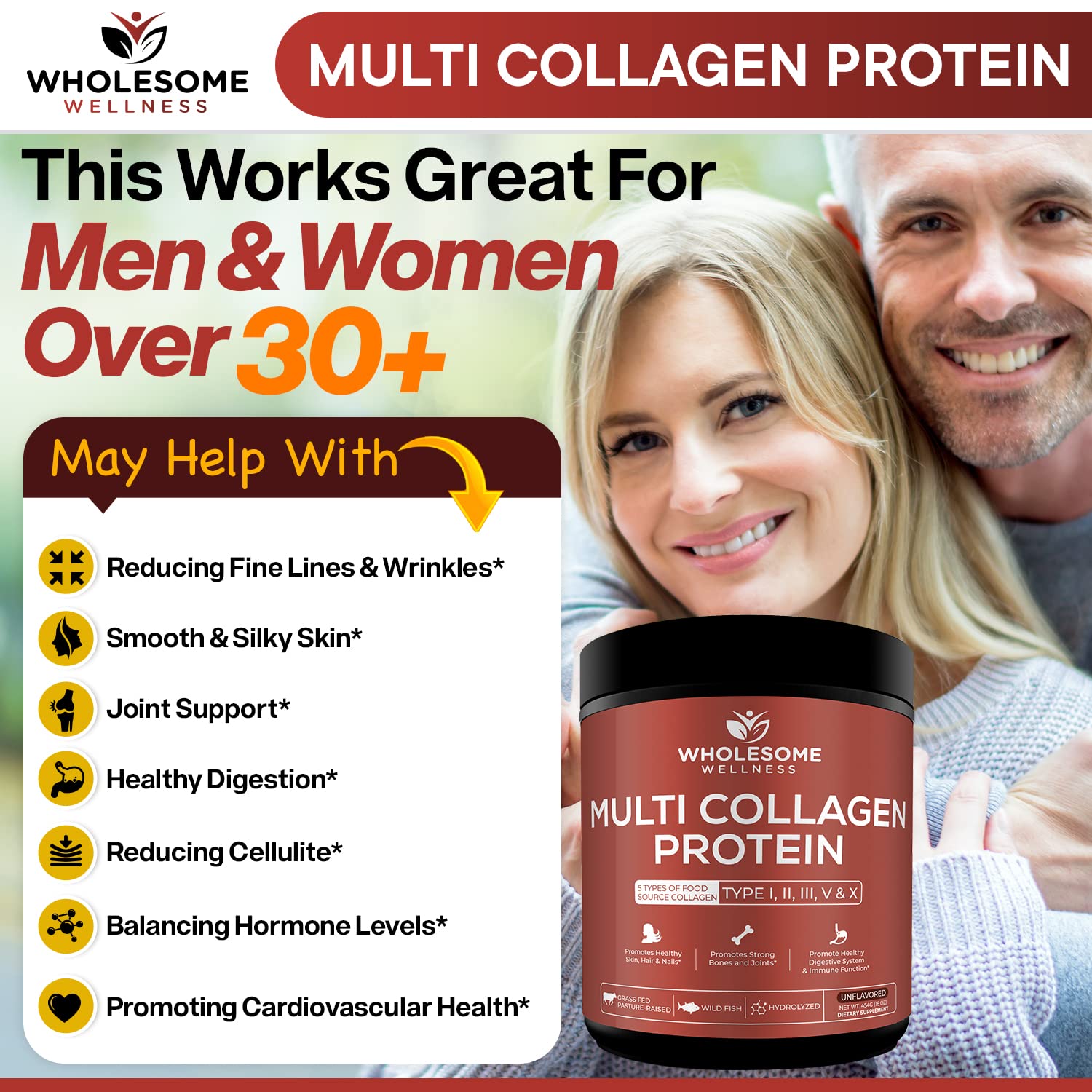 Foto 5 pulgar | Proteína De Colágeno En Polvo Wholesome Wellness Multi-type - Venta Internacional.