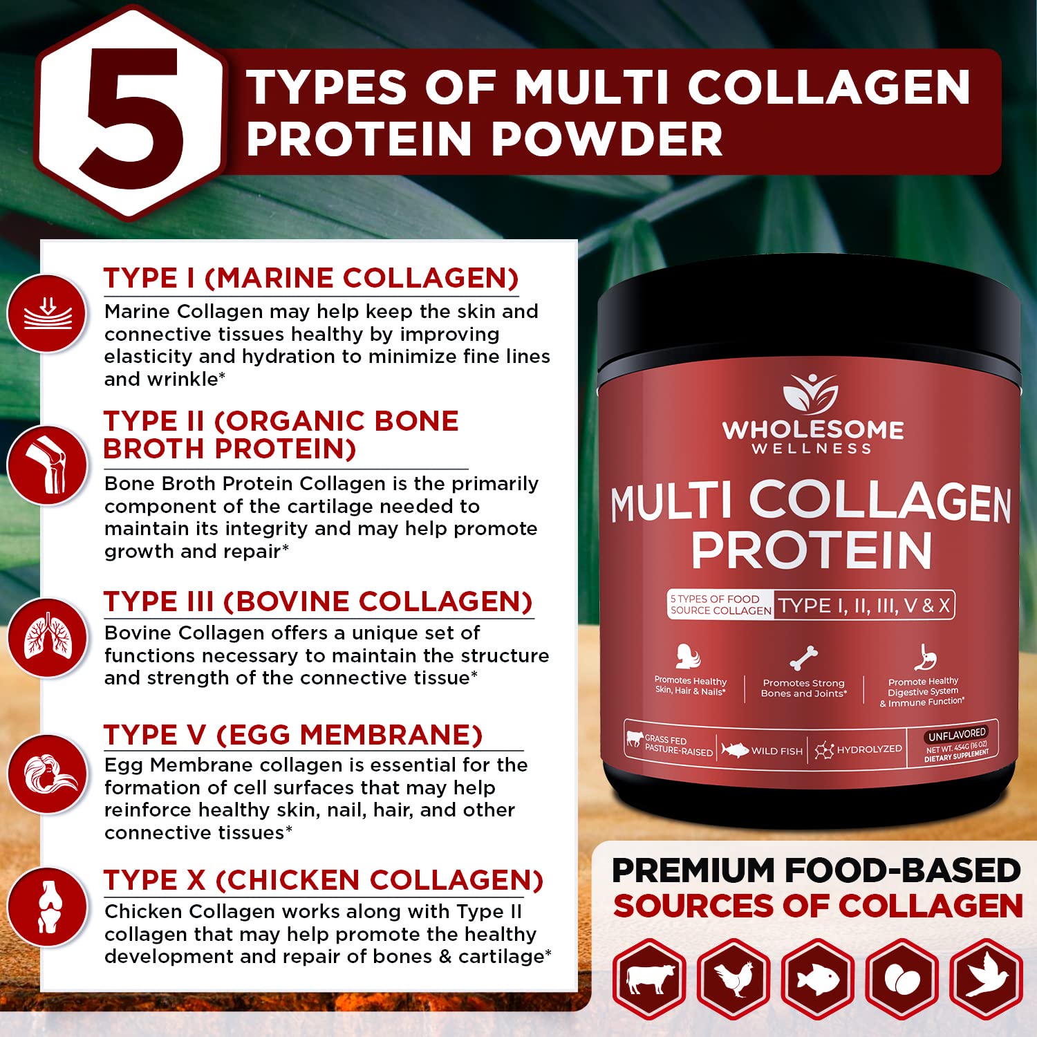Foto 6 pulgar | Proteína De Colágeno En Polvo Wholesome Wellness Multi-type - Venta Internacional.
