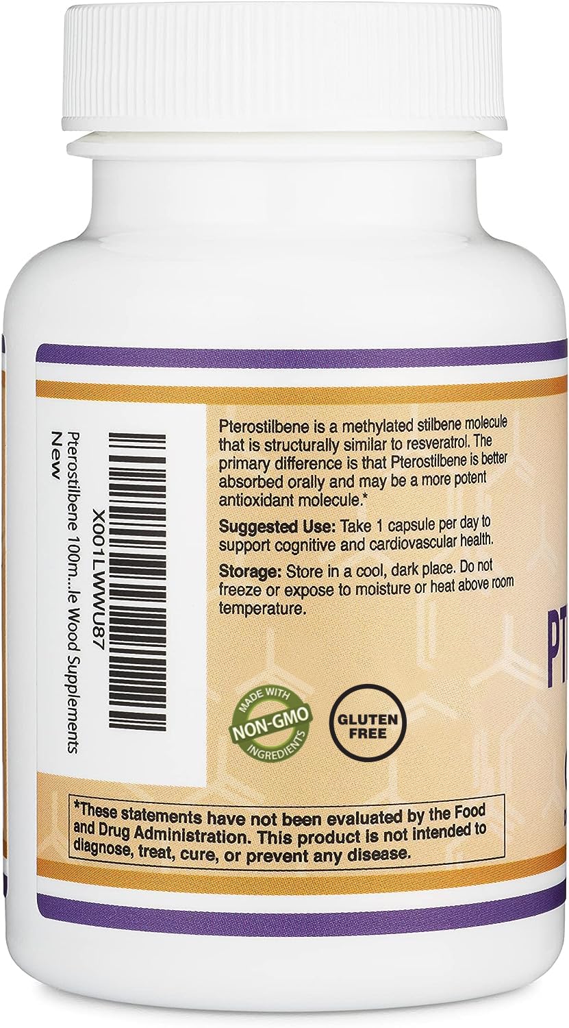 Foto 4 pulgar | Suplemento Double Wood Pterostilbene 100 Mg 60 Cápsulas - Venta Internacional.