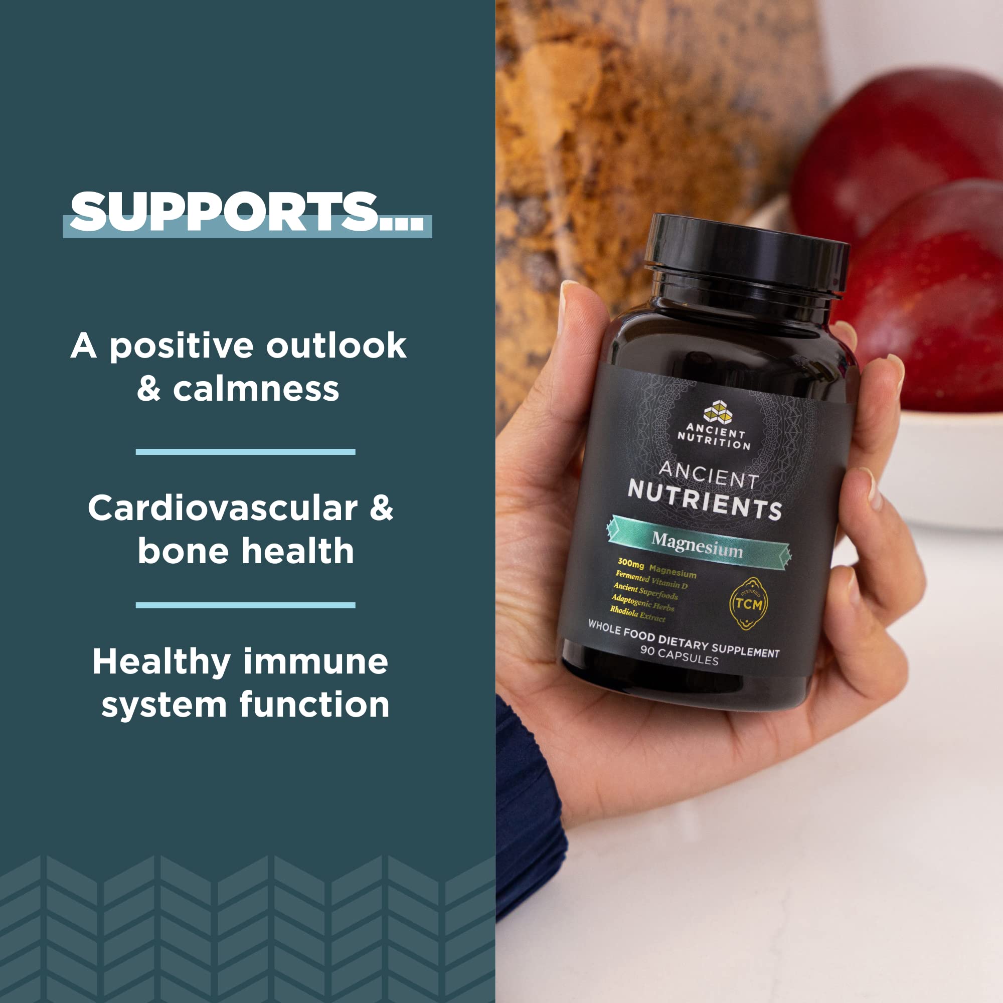 Foto 4 pulgar | Suplemento De Magnesio De Ancient Nutrition 300 Mg Con Vitamina D 90 Cápsulas - Venta Internacional.