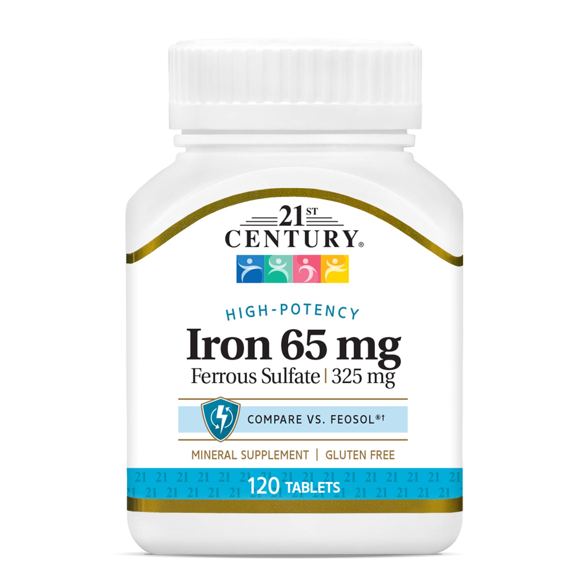 Foto 2 pulgar | Suplemento De Hierro 21st Century Iron 65 Mg Sulfato Ferroso 325 Mg - Venta Internacional.