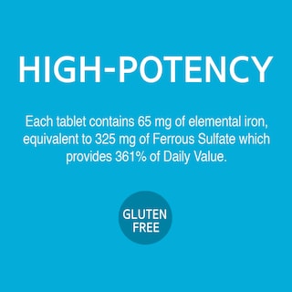 Foto 3 | Suplemento De Hierro 21st Century Iron 65 Mg Sulfato Ferroso 325 Mg - Venta Internacional.