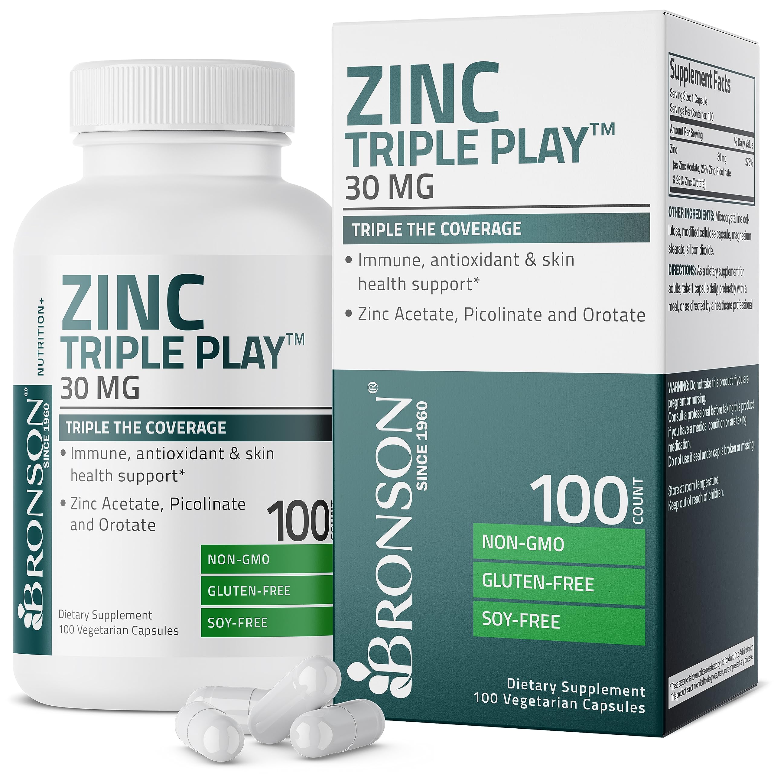 Foto 2 pulgar | Suplemento Bronson Zinc Triple Play De 30 Mg Para El Apoyo Inmunológico - Venta Internacional.