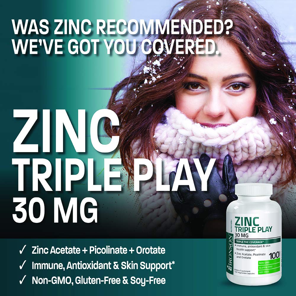 Foto 4 pulgar | Suplemento Bronson Zinc Triple Play De 30 Mg Para El Apoyo Inmunológico - Venta Internacional.