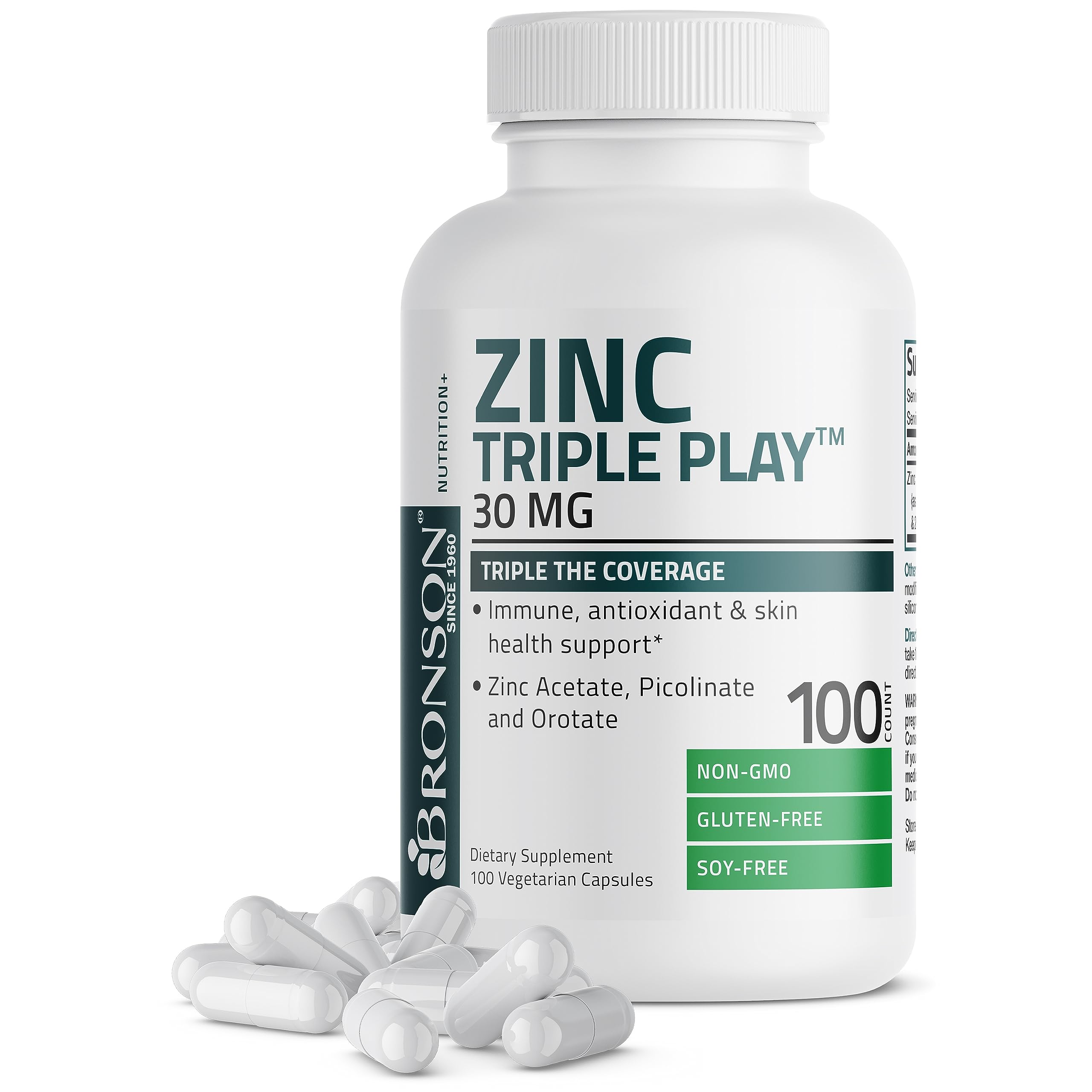 Foto 6 pulgar | Suplemento Bronson Zinc Triple Play De 30 Mg Para El Apoyo Inmunológico - Venta Internacional.
