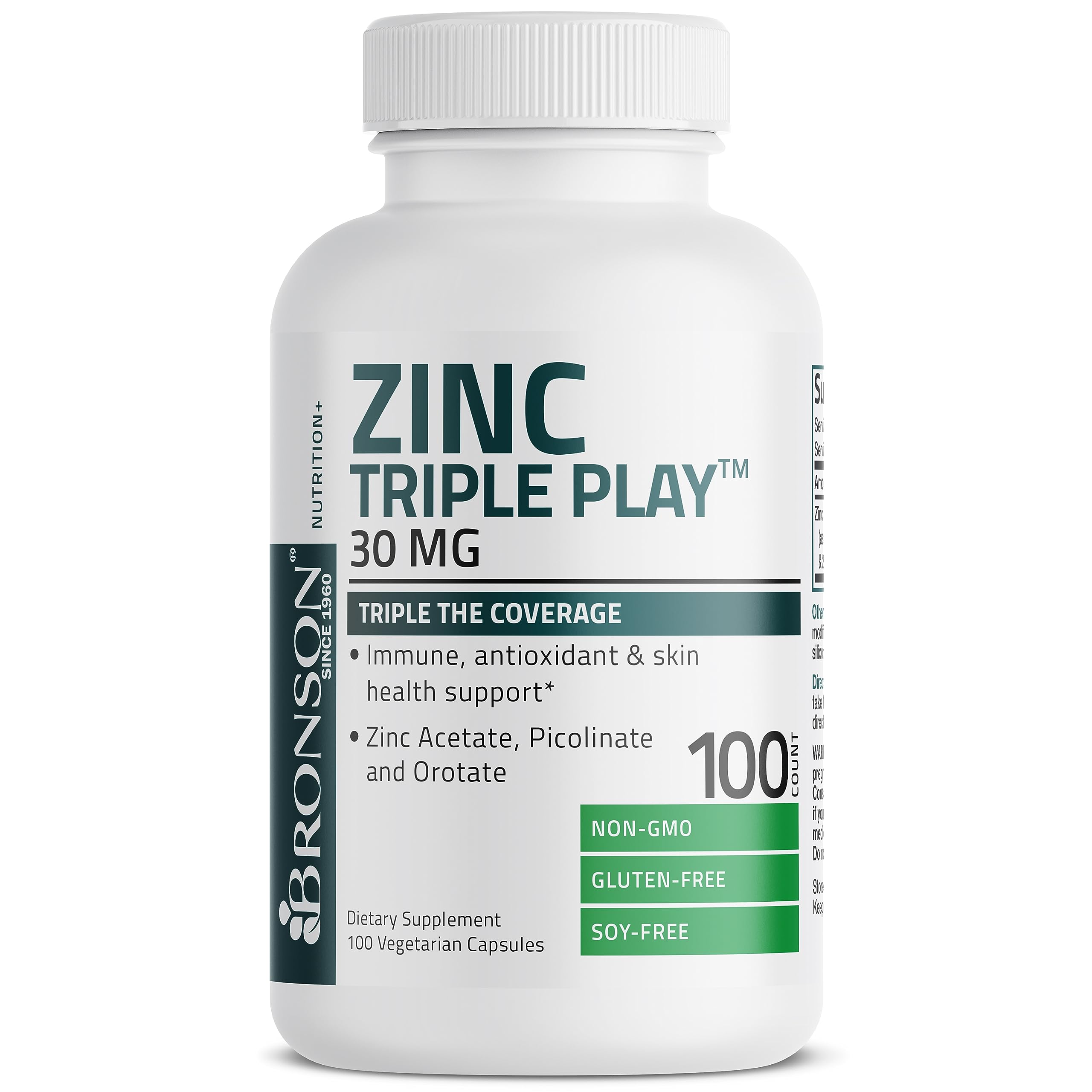 Foto 7 pulgar | Suplemento Bronson Zinc Triple Play De 30 Mg Para El Apoyo Inmunológico - Venta Internacional.