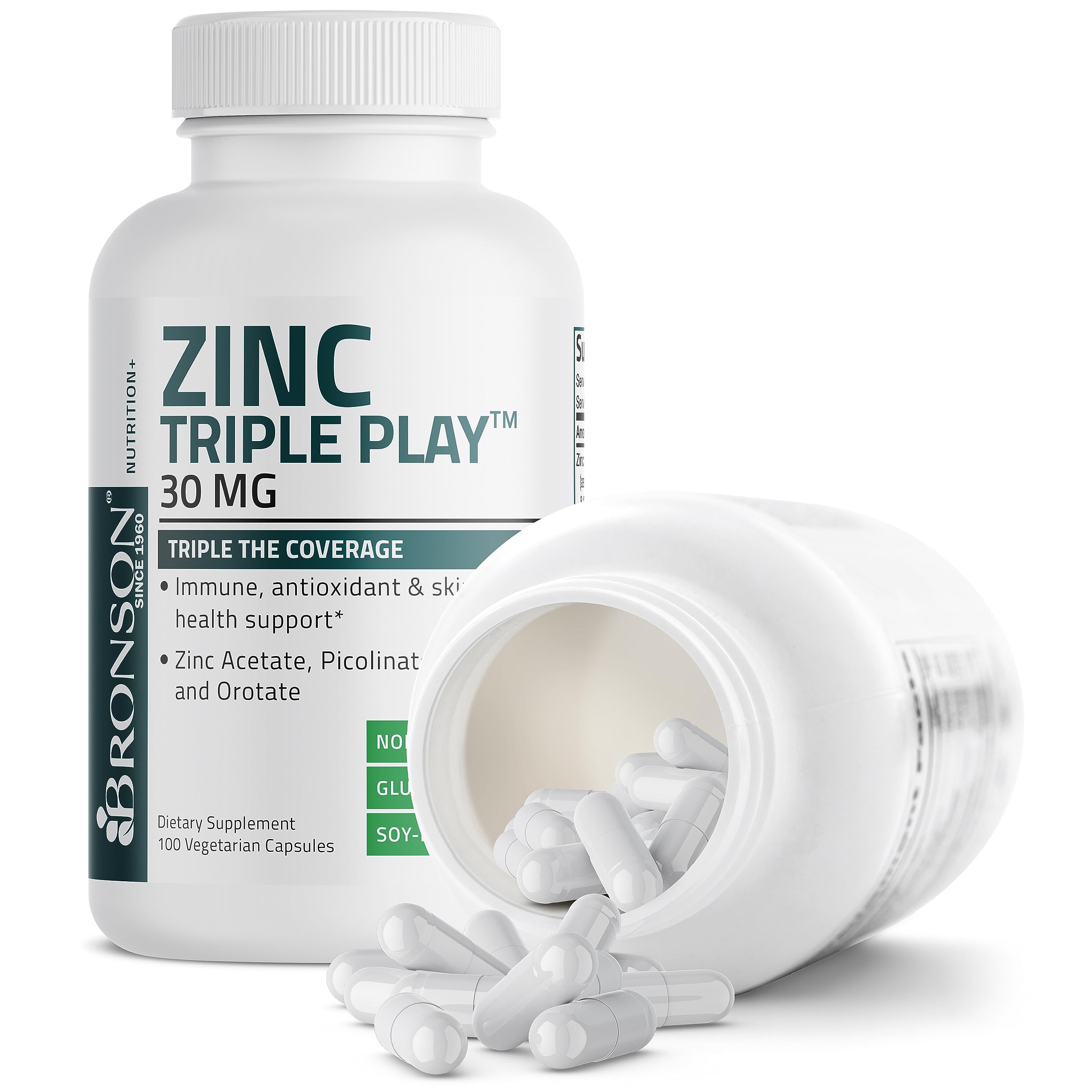 Foto 7 | Suplemento Bronson Zinc Triple Play De 30 Mg Para El Apoyo Inmunológico - Venta Internacional.