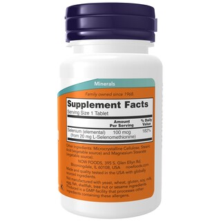 Foto 2 | Supplement Now Foods, Selenio, L-selenometionina, 100 Mcg, 100 Tabletas - Venta Internacional.