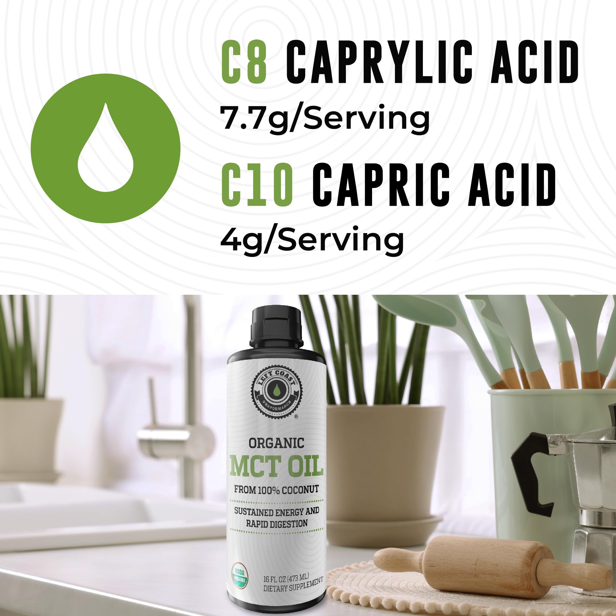 Foto 6 pulgar | Aceite Mct Left Coast Performance Organic 473 Ml - Venta Internacional.