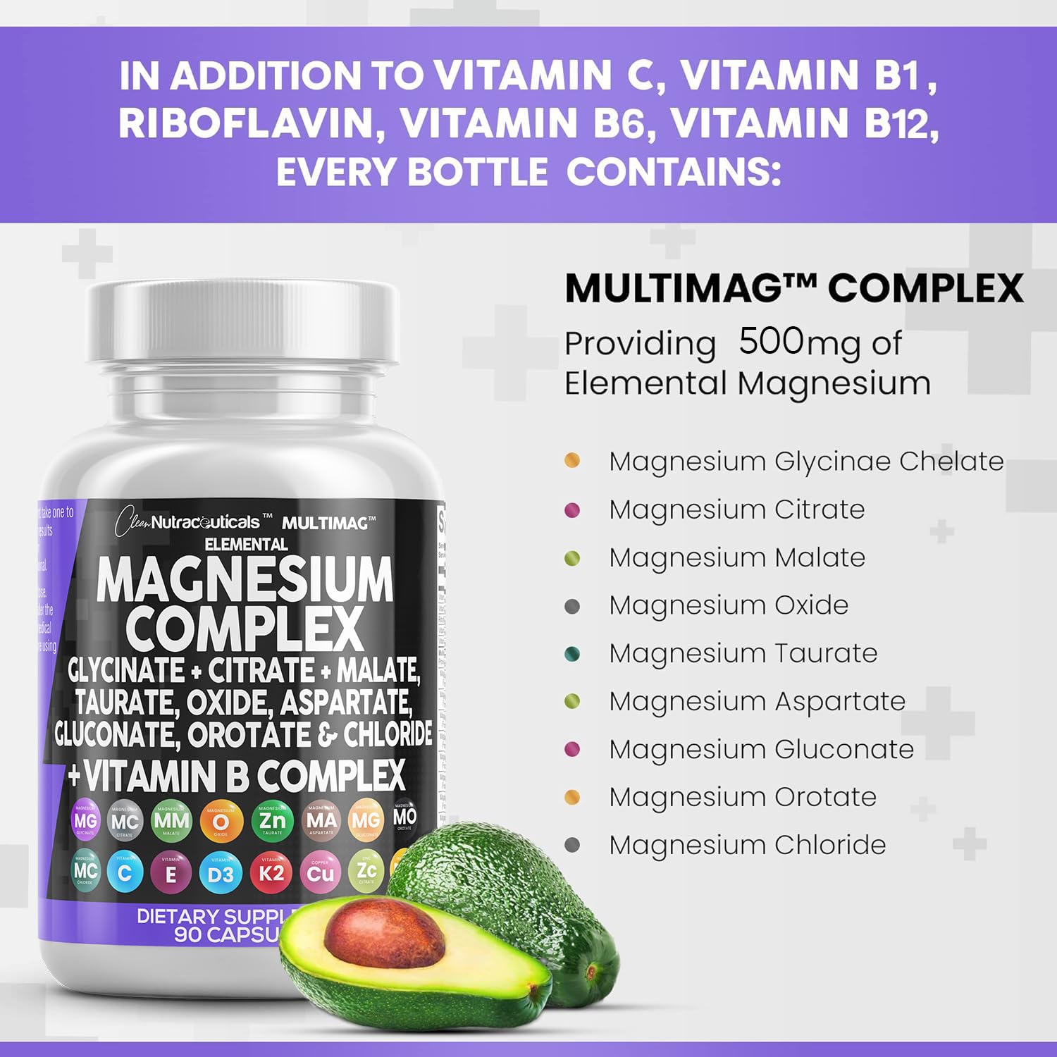 Foto 5 pulgar | Complejo De Magnesio Supplement Clean Nutraceuticals 2285 Mg - Venta Internacional.