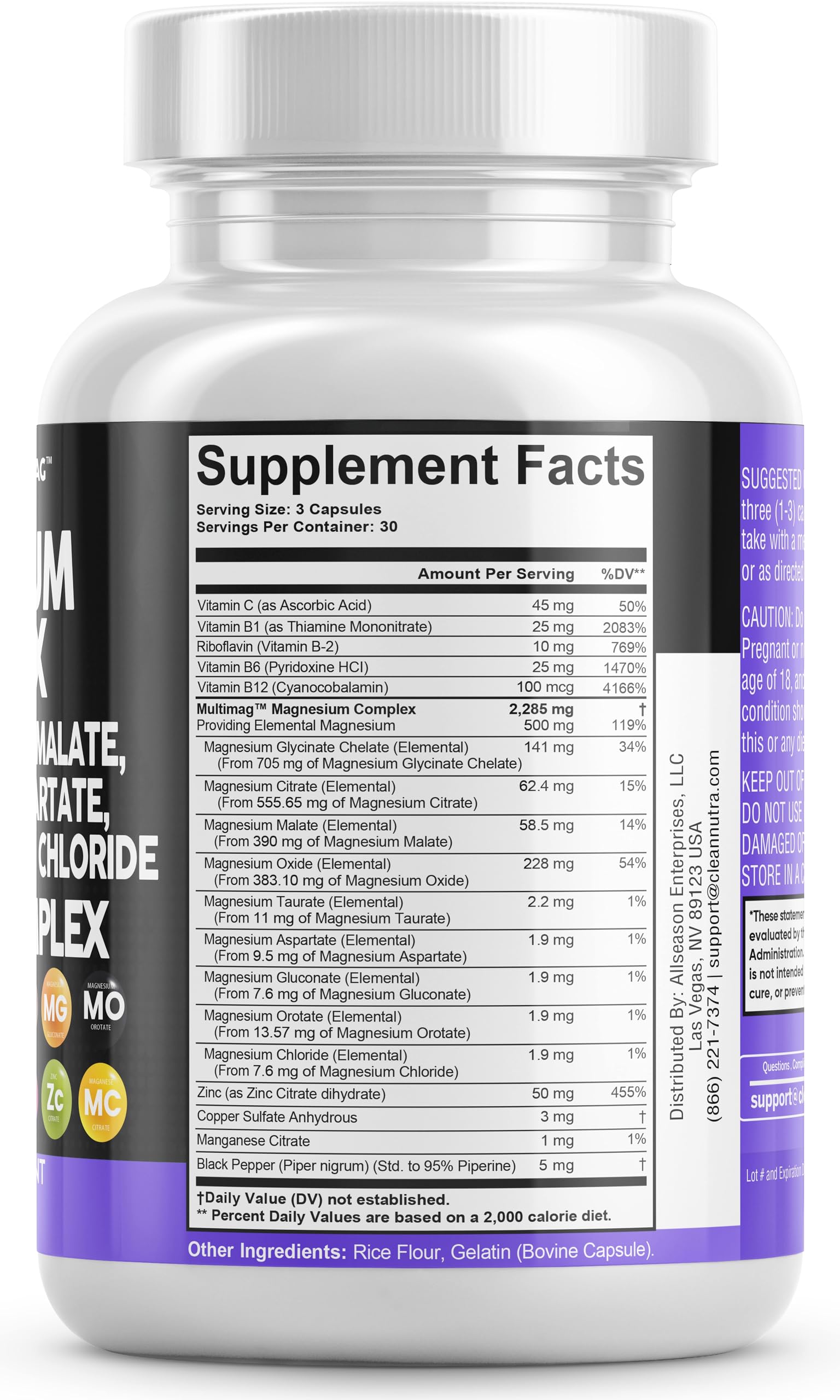 Foto 6 pulgar | Complejo De Magnesio Supplement Clean Nutraceuticals 2285 Mg - Venta Internacional.