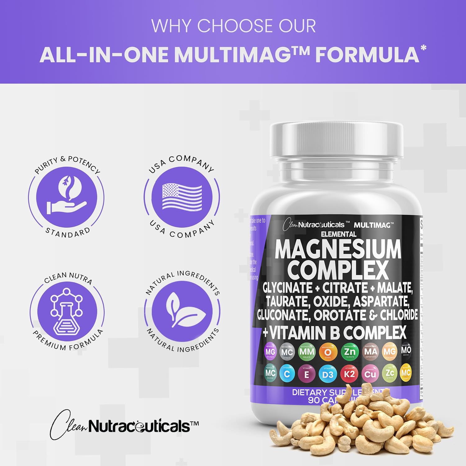 Foto 7 pulgar | Complejo De Magnesio Supplement Clean Nutraceuticals 2285 Mg - Venta Internacional.