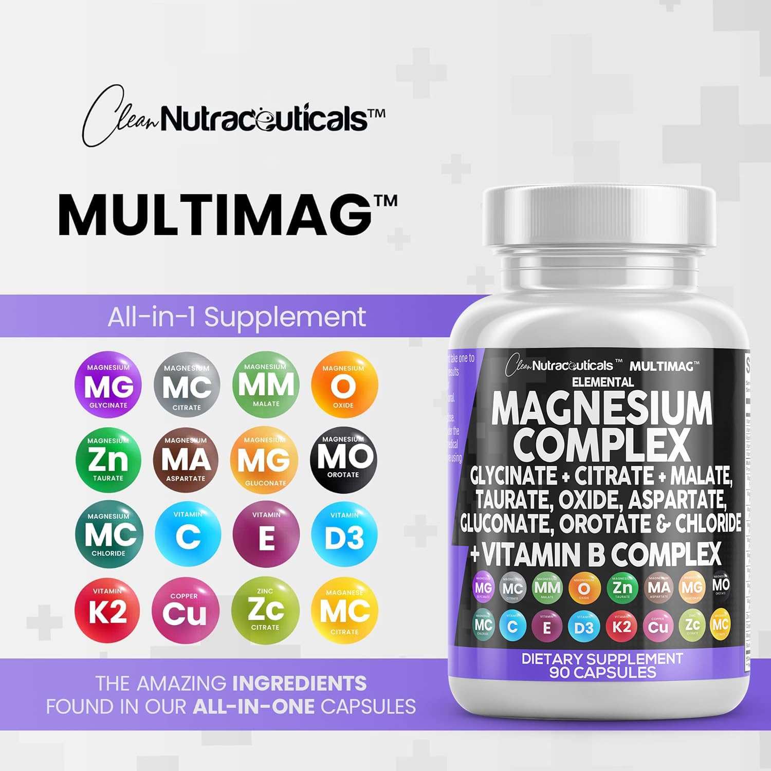 Foto 8 pulgar | Complejo De Magnesio Supplement Clean Nutraceuticals 2285 Mg - Venta Internacional.