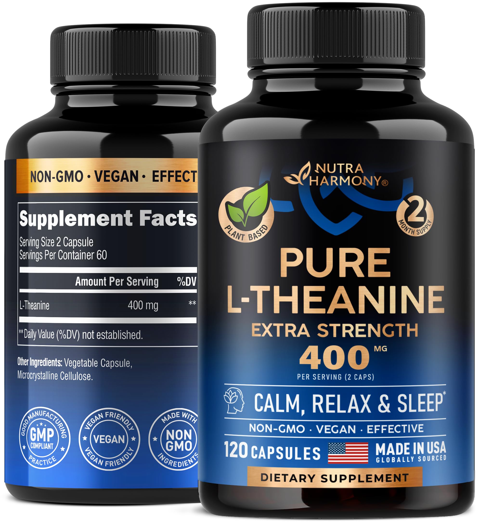 Foto 2 pulgar | Suplemento Nutraharmony L-teanina 400 Mg Para Aliviar El Estrés, 120 Cápsulas - Venta Internacional.